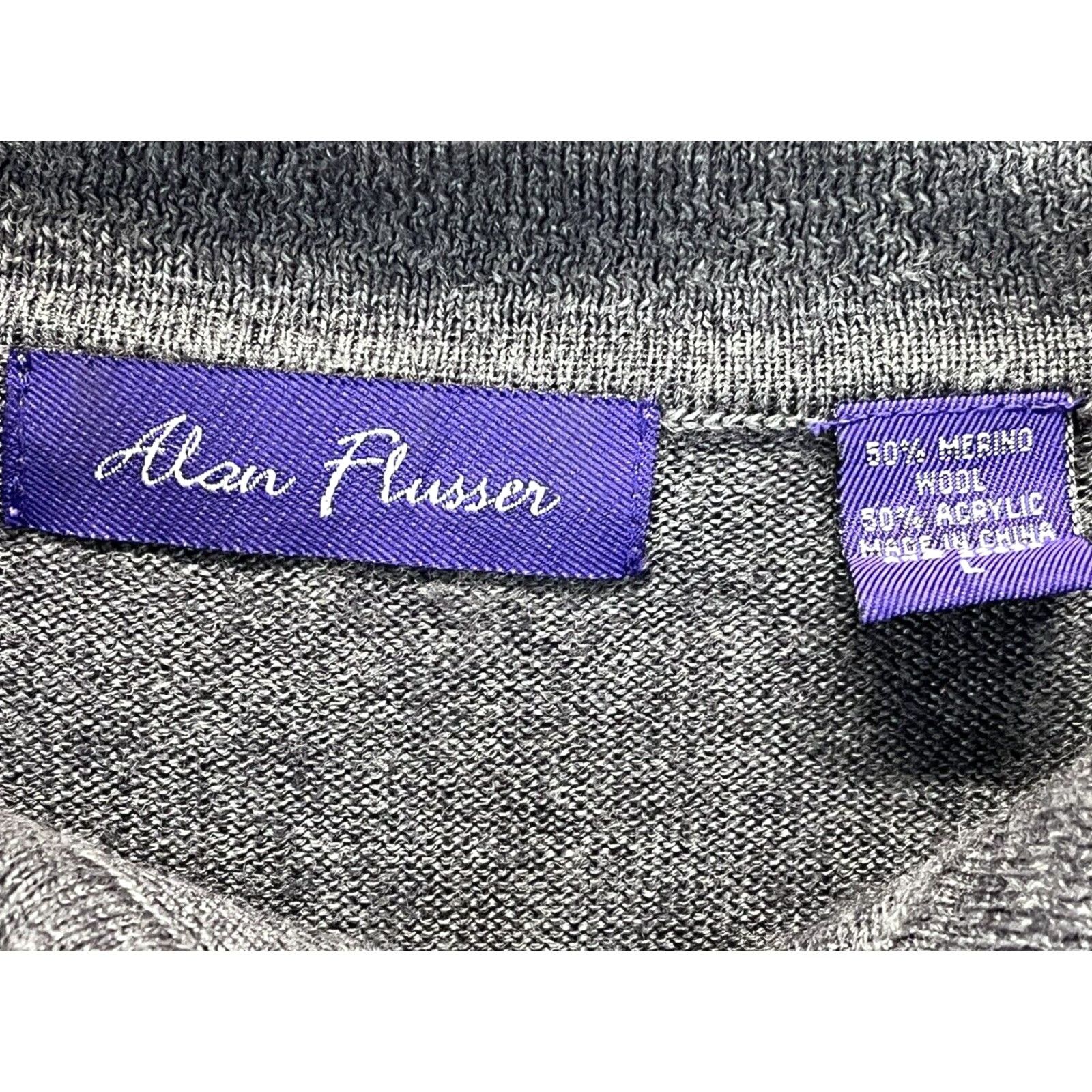 Vintage VINTAGE Alan Flusser Merino Wool Blend Sweater Shirt Mens Large Gray Collared Knit, Classic Preppy, Pullover Size US L / EU 52-54 / 3 - 4 Thumbnail