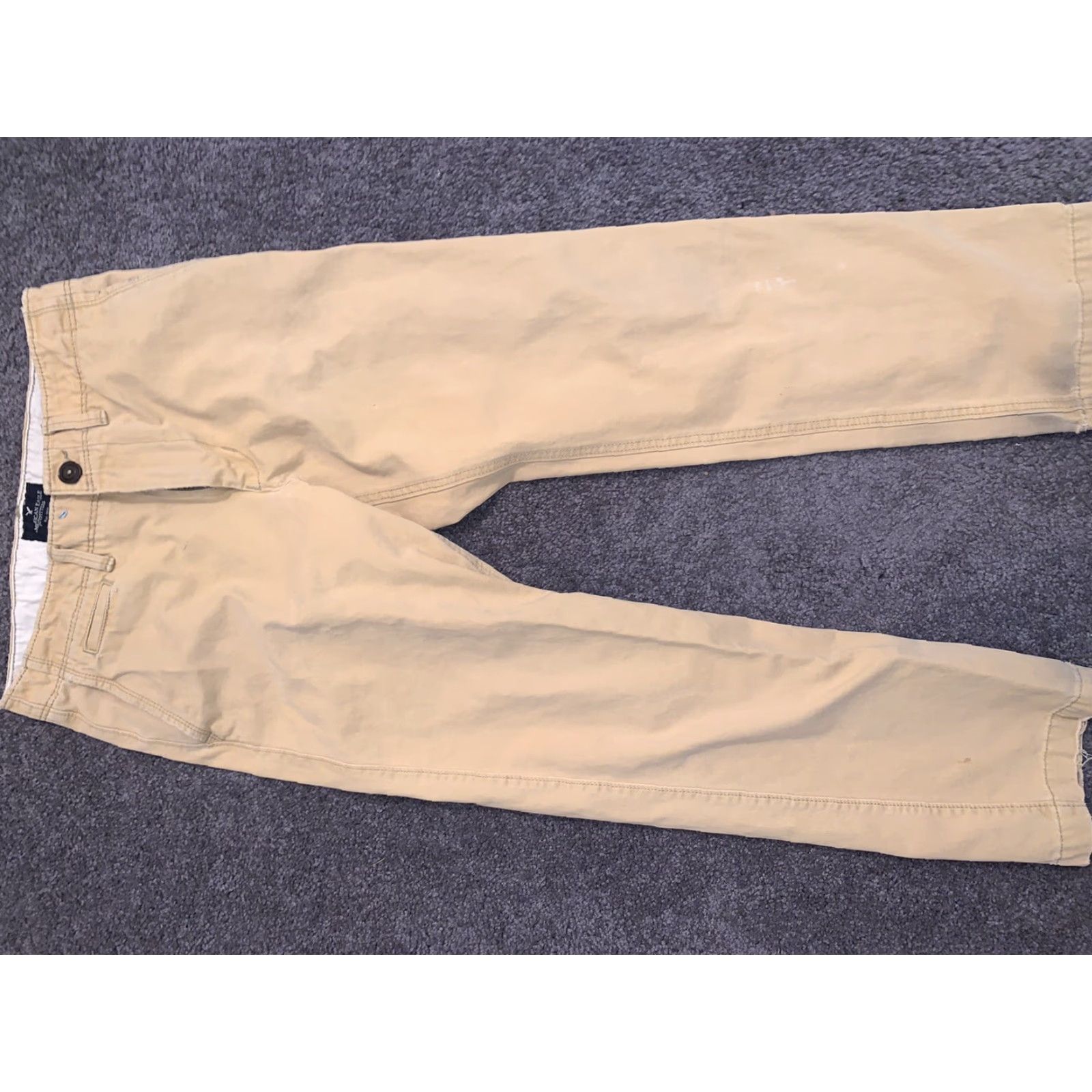 American Eagle Outfitters American Eagle Men's Size 30x32 Relaxed Straight Chino Pants Tan BEIGE Size US 30 / EU 46 - 4 Thumbnail