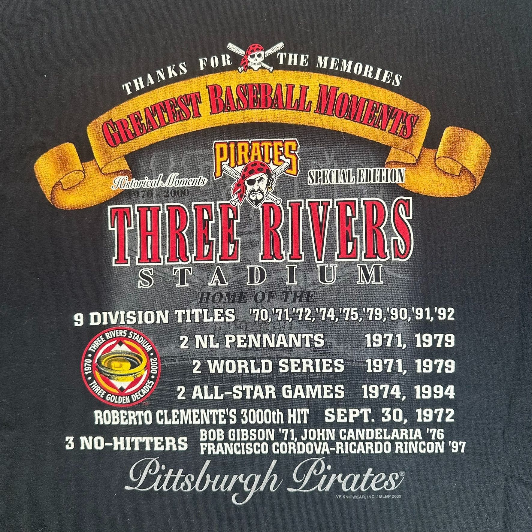 MLB Vintage Y2K Pittsburgh Pirates T-Shirt Three Rivers Stadium Size US L / EU 52-54 / 3 - 5 Thumbnail