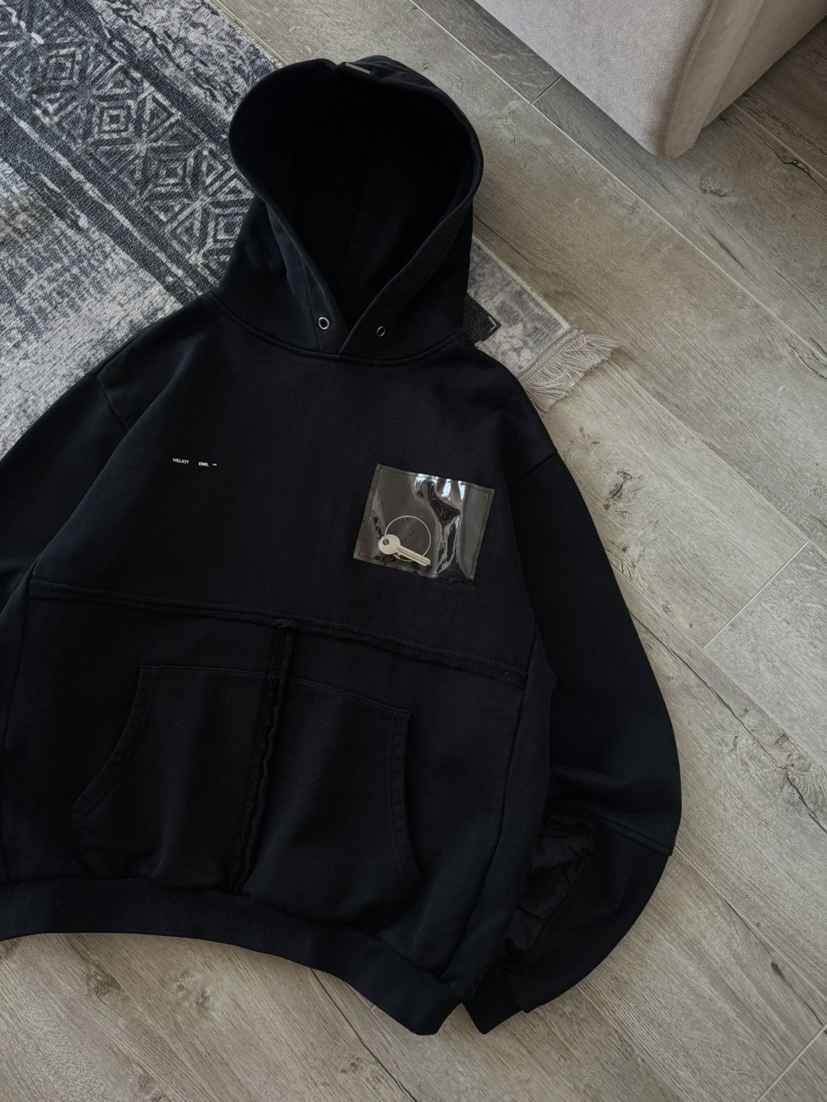 Heliot Emil Heliot Emil Key Patch Avantgarde Black Hoodie Size US L / EU 52-54 / 3 - 3 Thumbnail