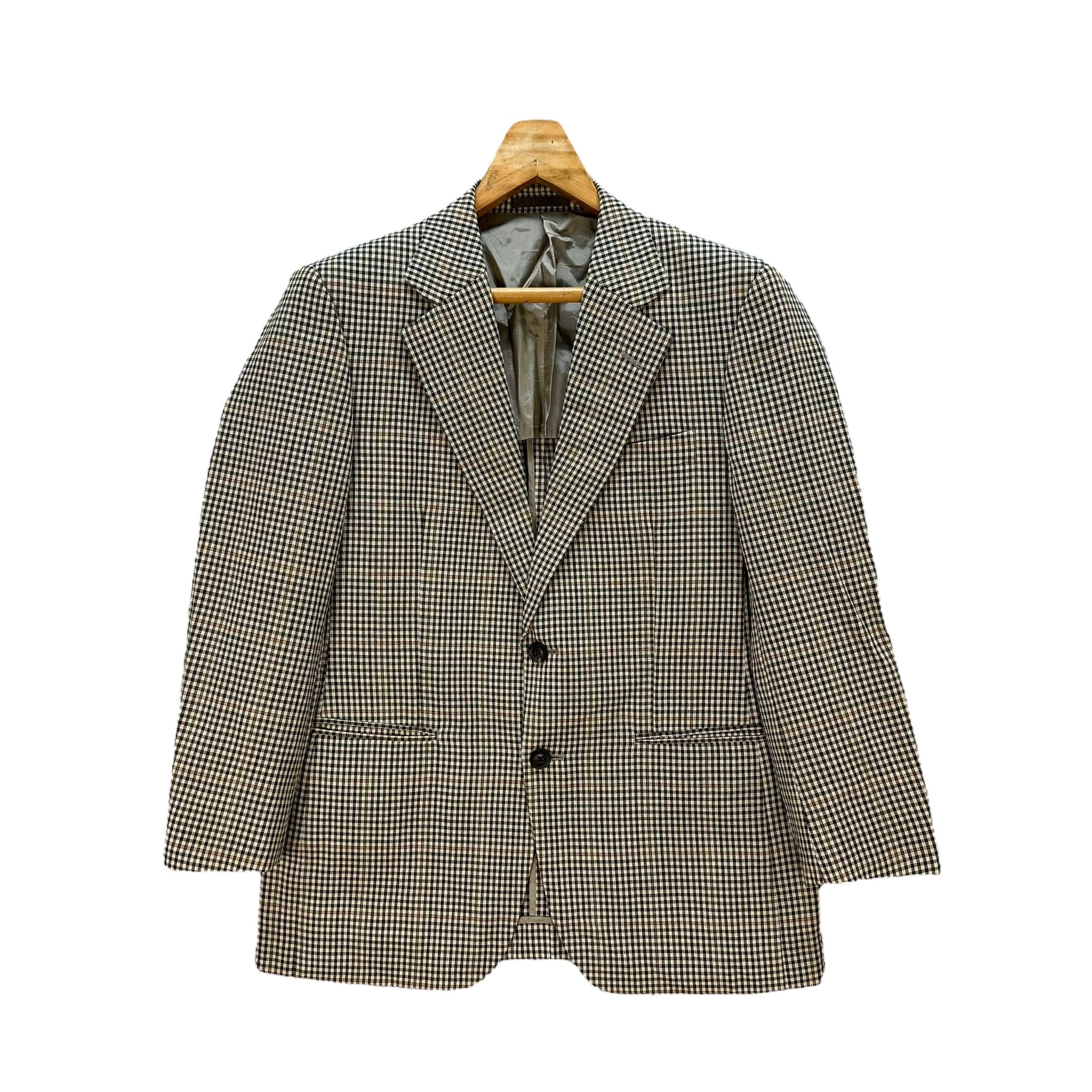 Burberry BURBERRY Small Check Wool Tailored Jacket Blazer #A73-1762 Size 40R - 1 Thumbnail
