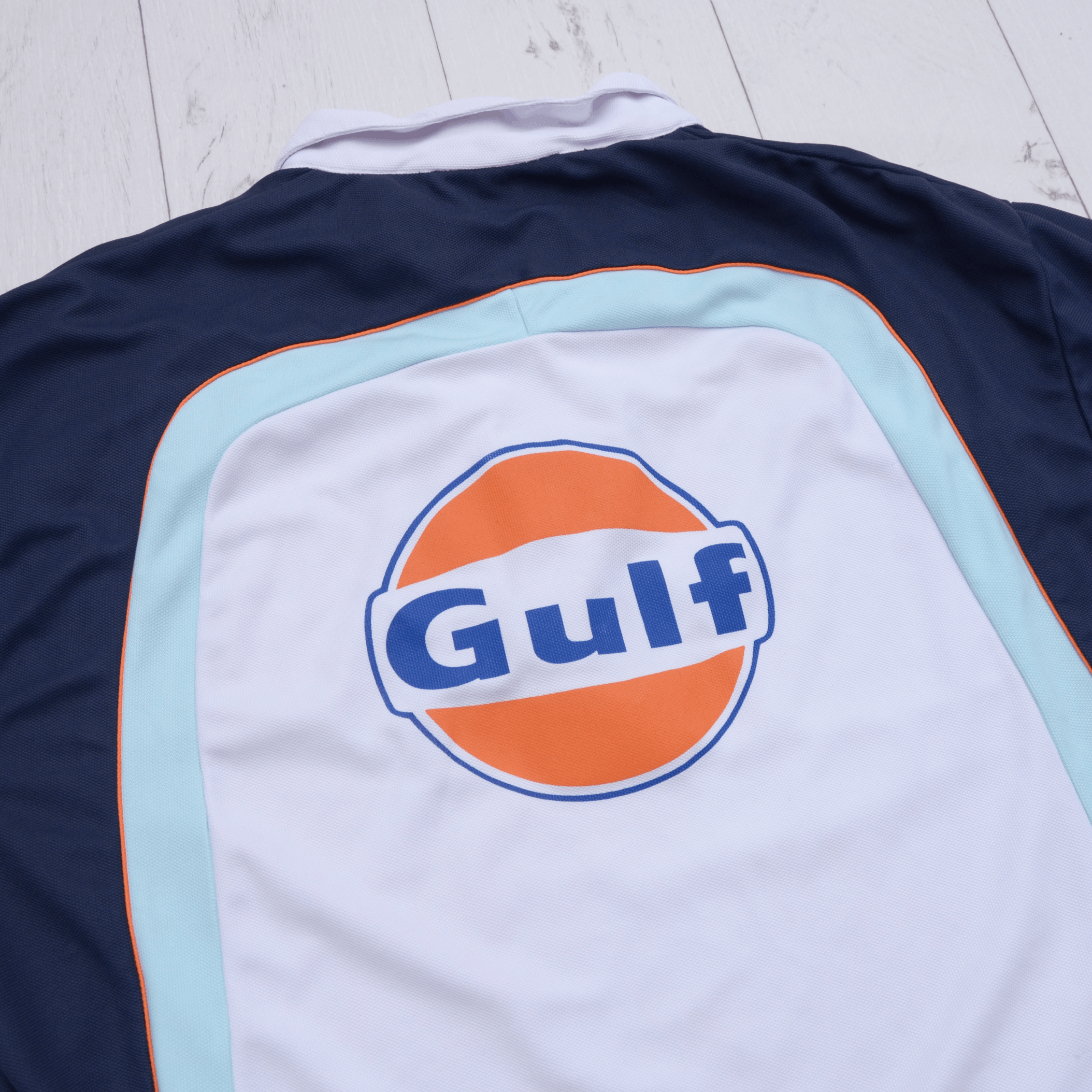 Vintage Aston Martin Racing Team Polo T-Shirt Gulf Rare Vintage XL-L Size US XL / EU 56 / 4 - 10 Thumbnail