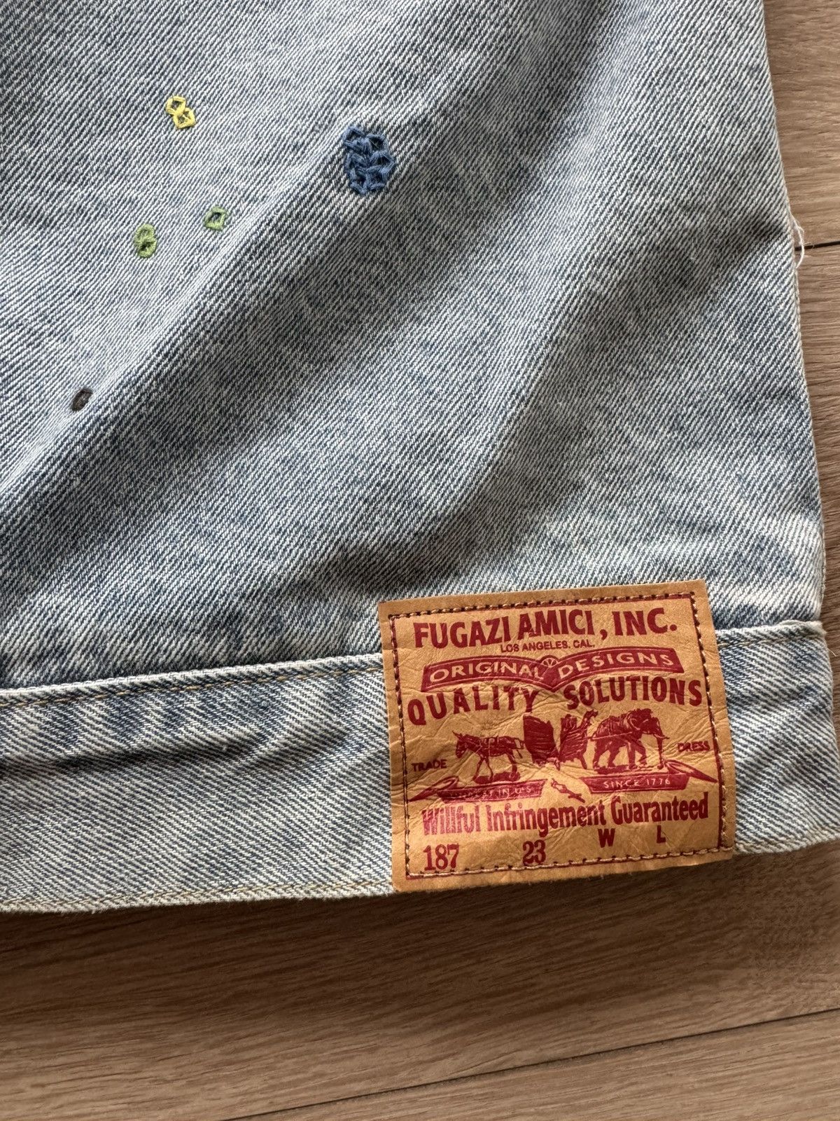 Fugazi Fugazi Chain Link Stitch Denim Jacket Size US XL / EU 56 / 4 - 5 Thumbnail