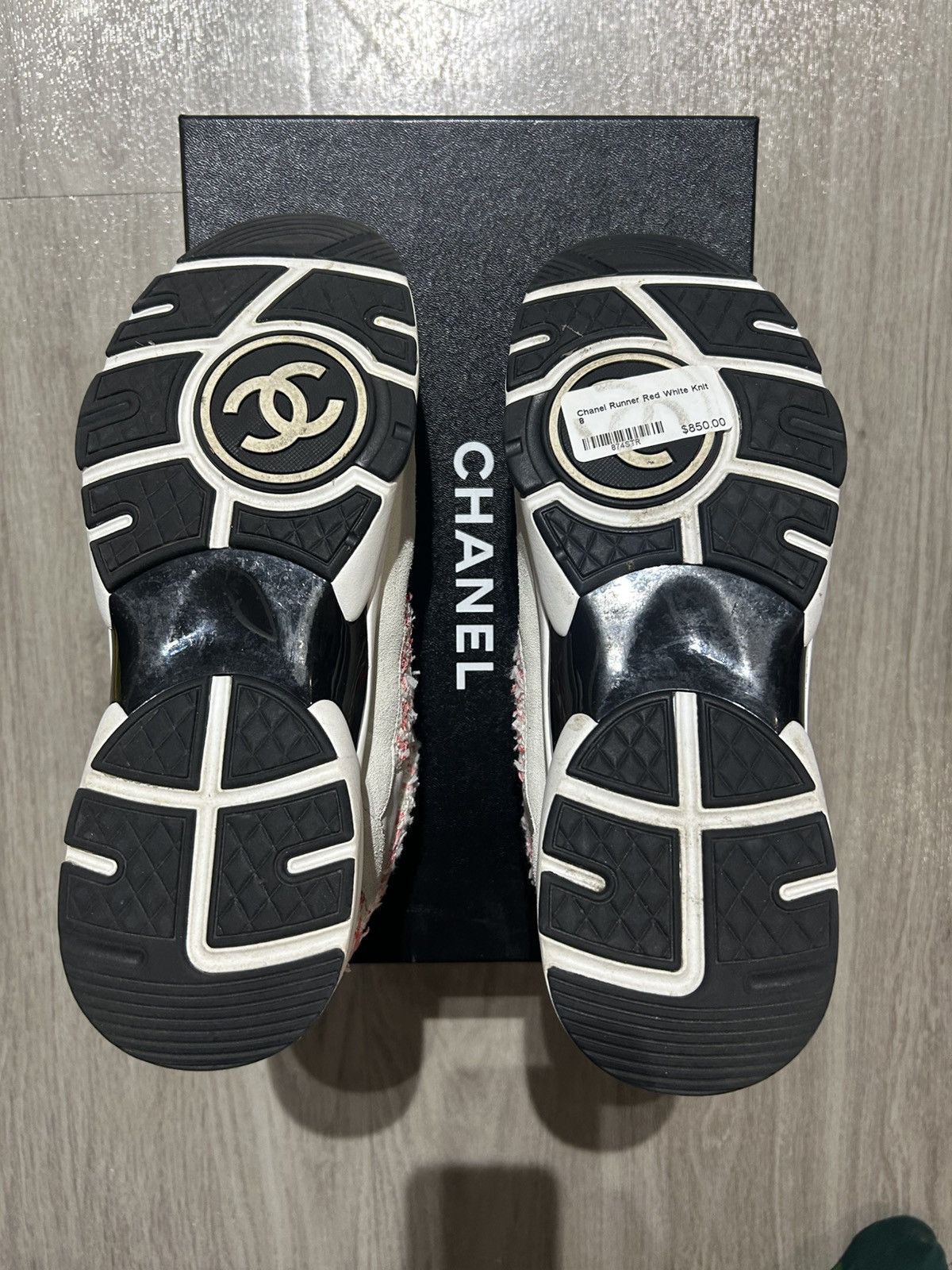 Chanel Chanel trainer CC logo low knit ecru pink white Size US 8 / EU 41 - 7 Thumbnail