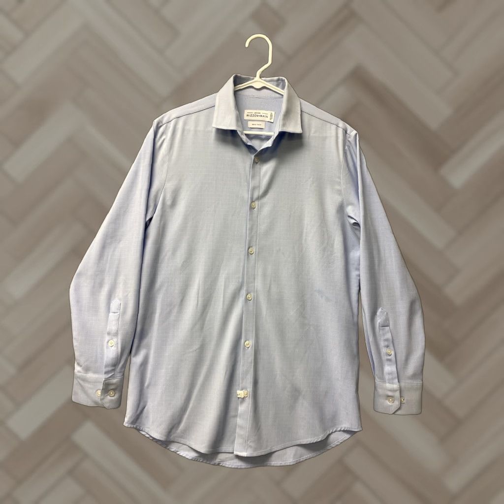 Mizzen+Main Mizzen+Main Button-Up Shirt Mens Large Long Sleeve Fit Blue Plaid /44-87 Button-Down Collar Size US L / EU 52-54 / 3 - 1 Thumbnail