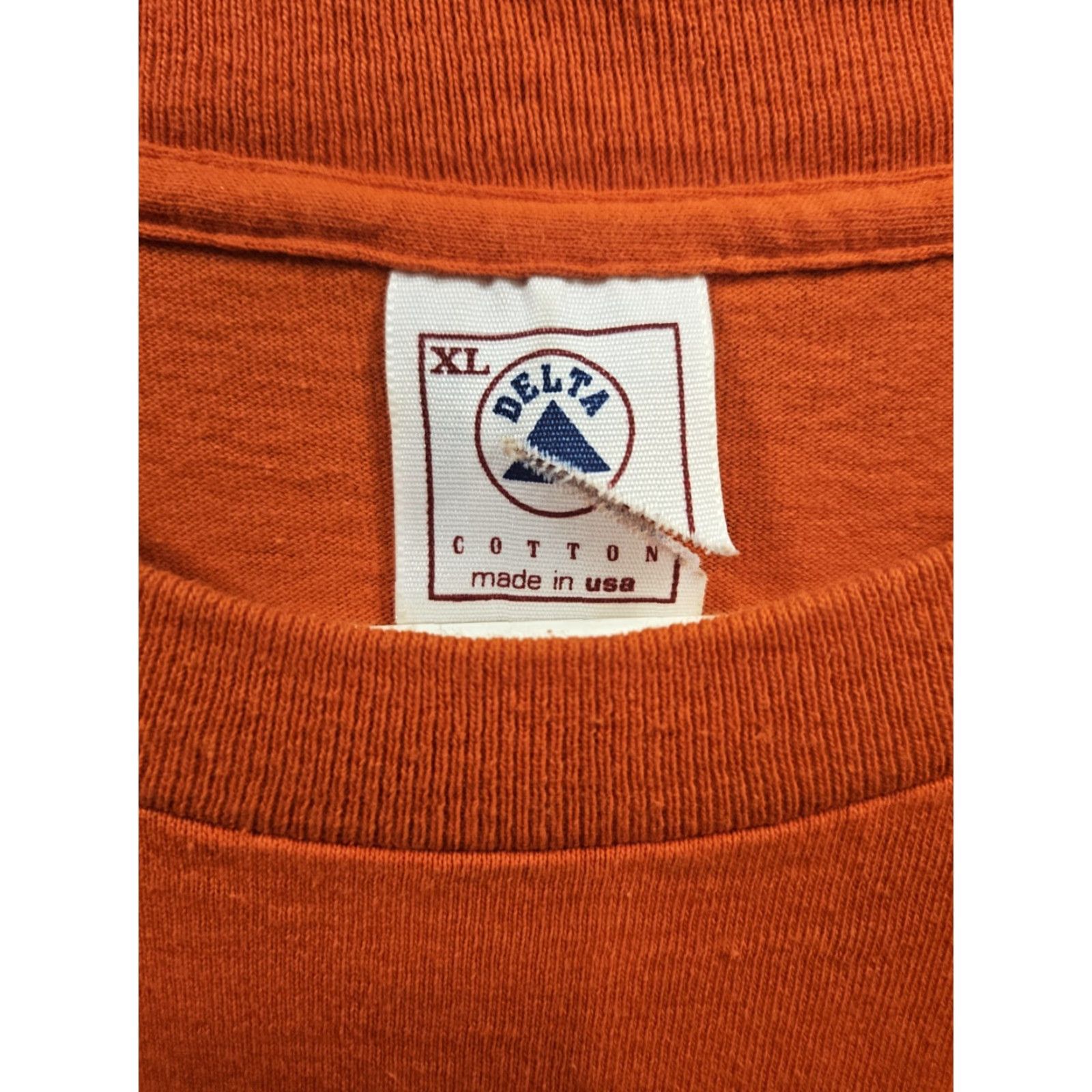 Delta VTG 90s Delta Texas Bullshirt Graphic T-Shirt USA Made Size XL Short Sleeve Orange Cotton Unisex Size US XL / EU 56 / 4 - 4 Thumbnail