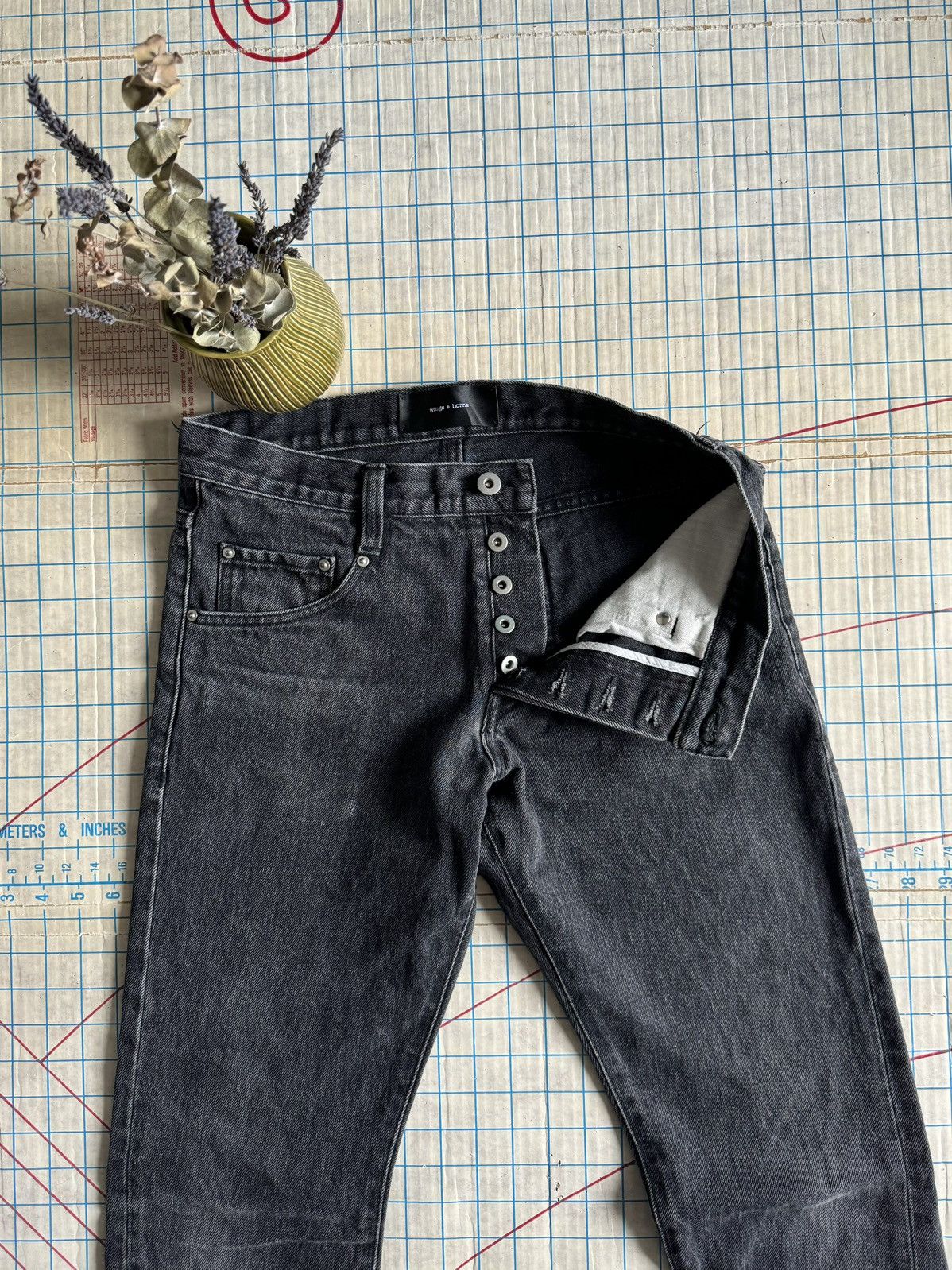 Reigning Champ × Wings + Horns Wings + Horns Faded Black Denim Jeans Slim Fit Size 31 Size US 31 - 5 Thumbnail