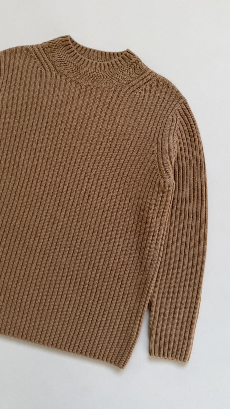 Dries Van Noten Camel Ribbed Knit Boxy Wool Sweater Size US M / EU 48-50 / 2 - 8 Thumbnail
