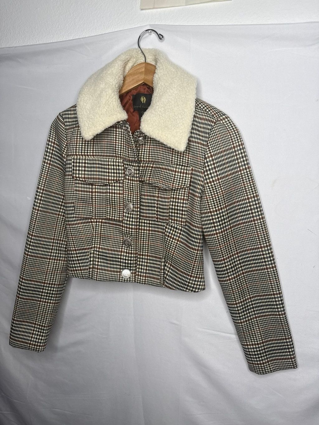 House of Harlow NWOT House of Harlow 1960 plaid shearling cropped jacket XS Size XS / US 0-2 / IT 36-38 - 2 Thumbnail