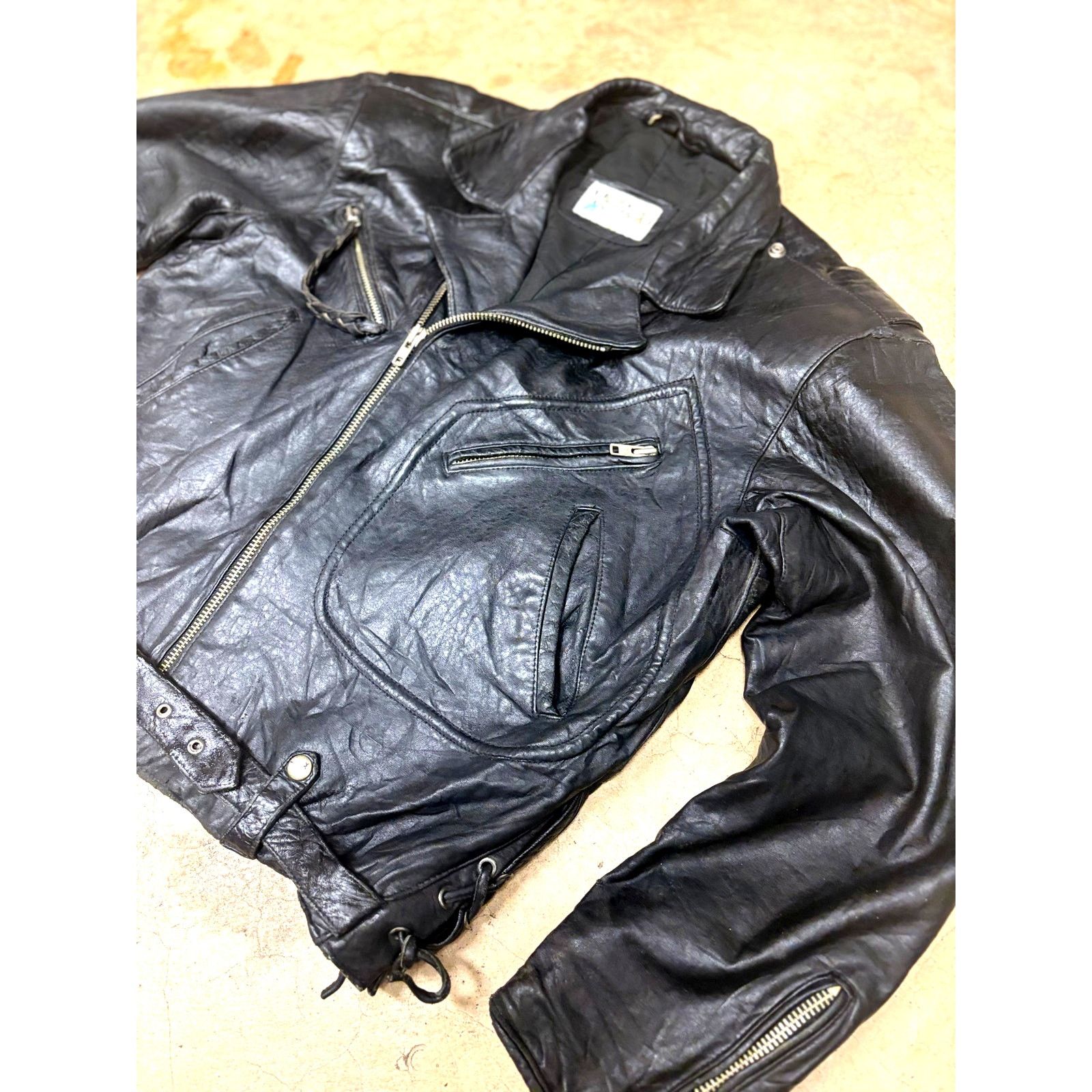 Vintage 1980's Vintage Original METACO Black Leather Moto Jacket M Size M / US 6-8 / IT 42-44 - 3 Thumbnail