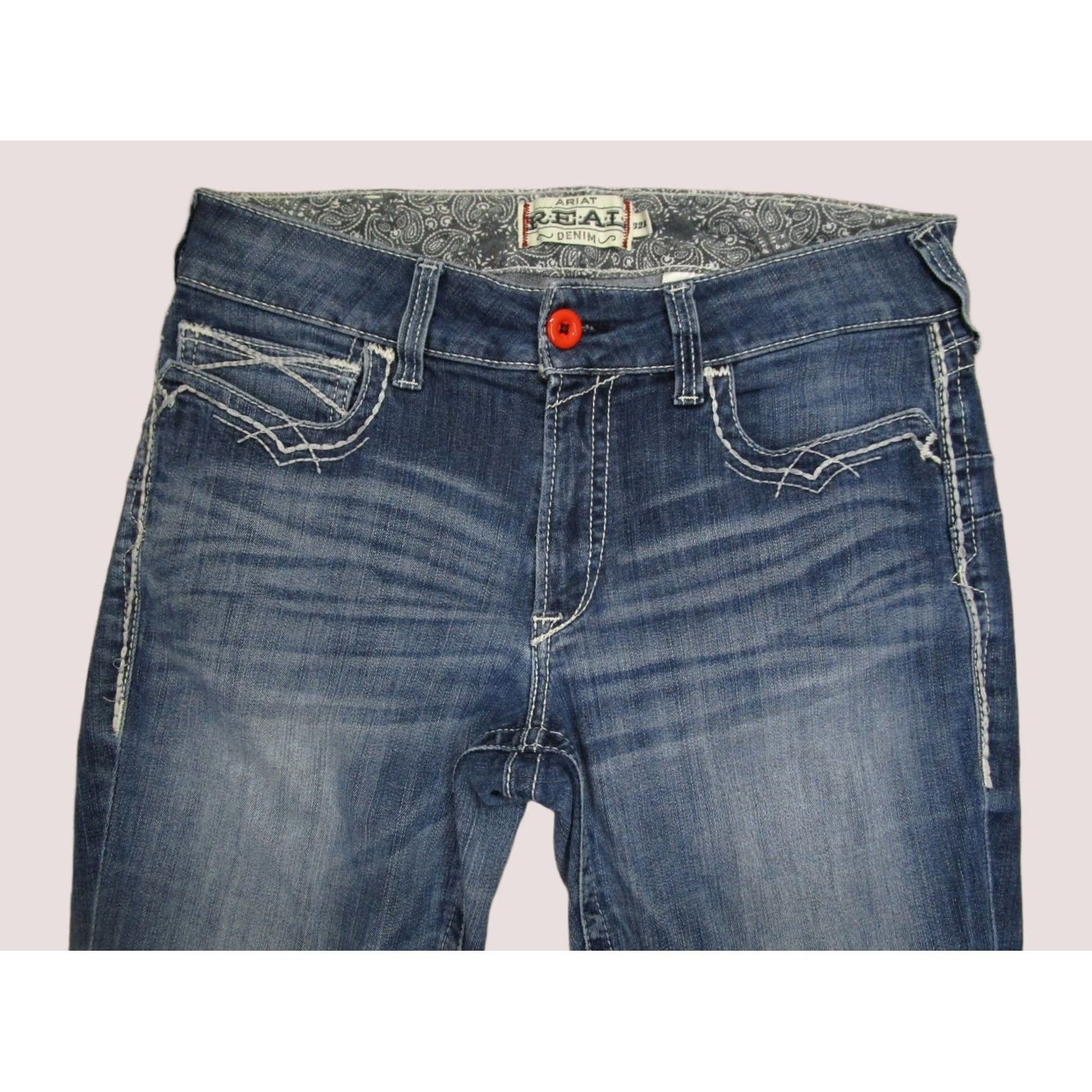 Ariat Ariat Jeans Blue Bootcut Mid Rise 32 Women Denim Pockets Logo Southwestern Cowboy 32x32 Regular Mens Womens Girls? Size 24" / US 00 / IT 34 - 1 Thumbnail