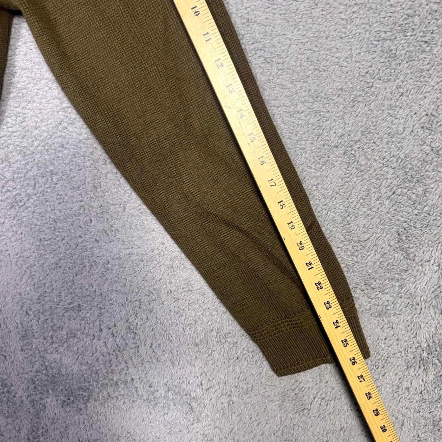 J.Crew VINTAGE J.CREW Sweater Mens XL 100% Wool Shawl Neck Jumper Military Drab Army Henley Knit Pullover Mens Gift Size US XL / EU 56 / 4 - 7 Thumbnail