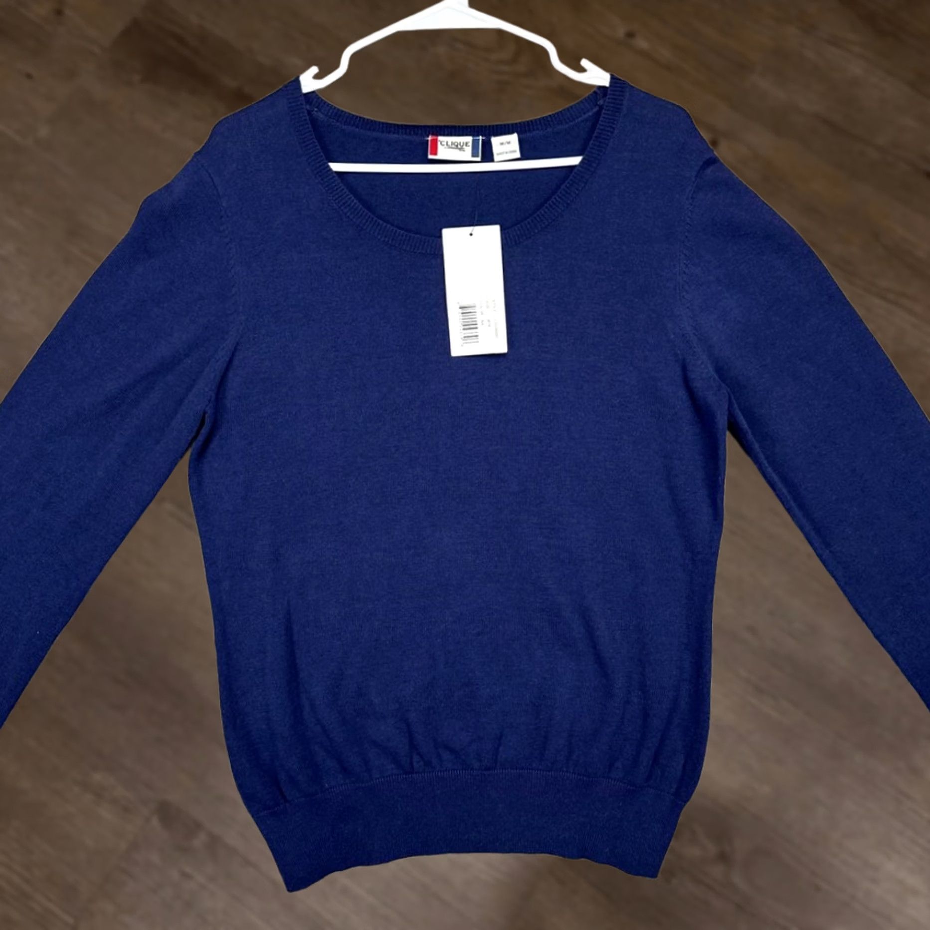 Vintage Clique Sweater Womens Medium Navy Crew Neck Pullover Lightweight Solid Knit Shirt? Size M / US 6-8 / IT 42-44 - 1 Thumbnail