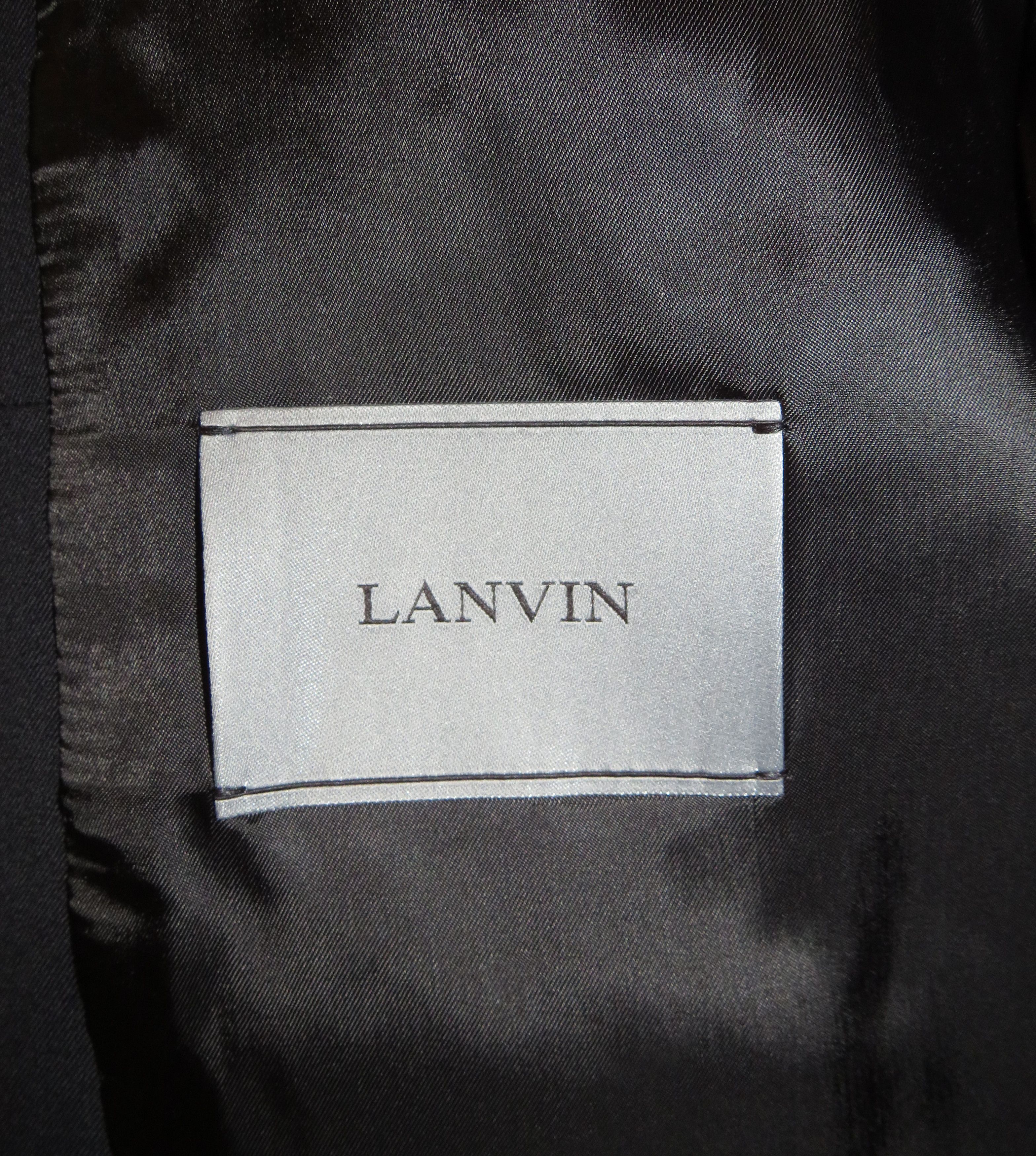 Lanvin Current Navy Blue Barathea Two Button Formal Suit 40R Size 40R - 18 Thumbnail
