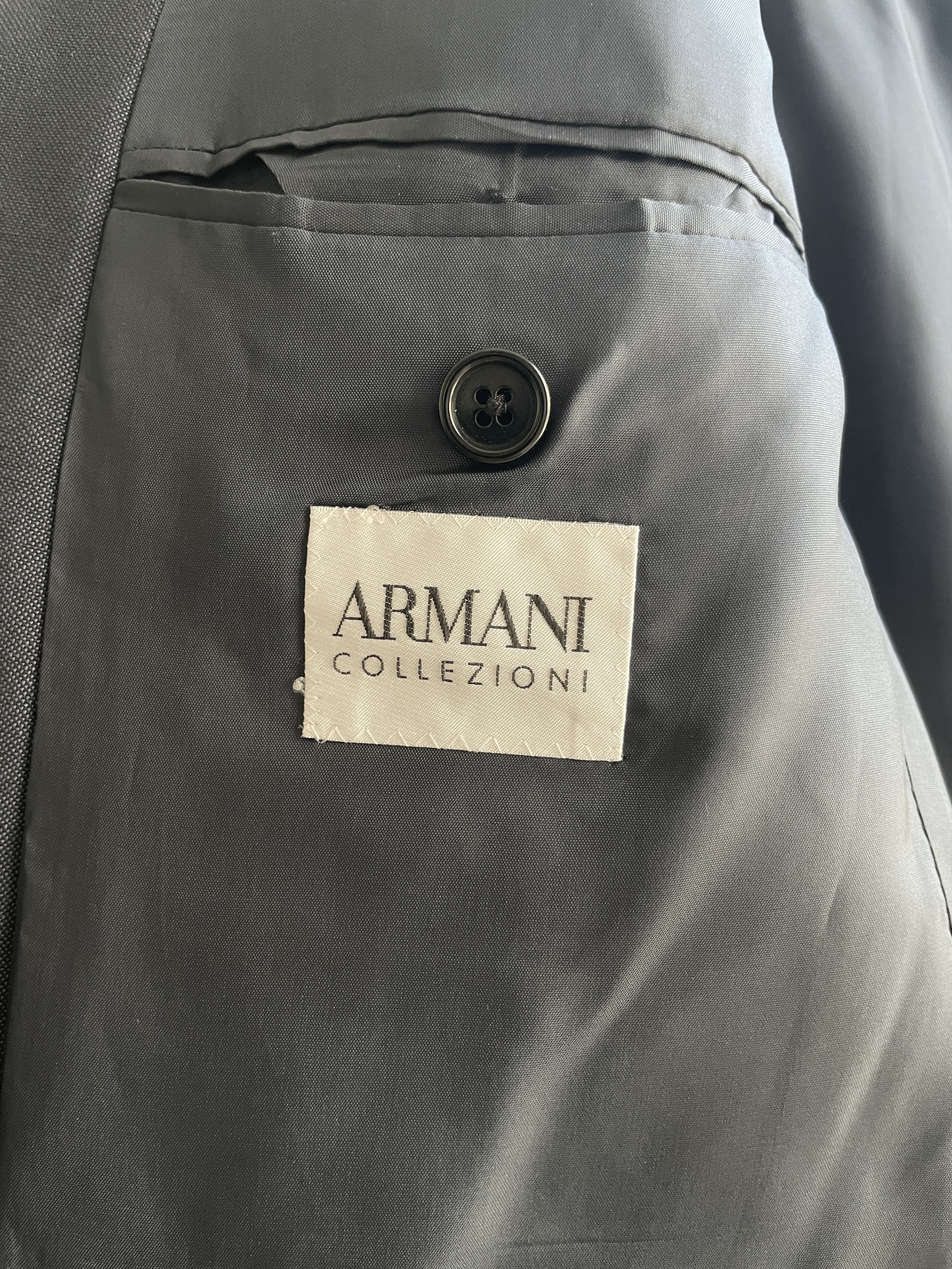 Armani Collezioni Armani Collezioni Navy Solid Wool Mohair Suit Jacket Blazer Size 40R - 7 Thumbnail