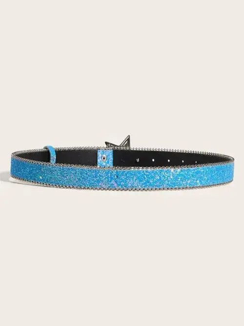 Vintage Y2k Streetwear Star Buckle Blue Belt Size ONE SIZE - 2 Thumbnail