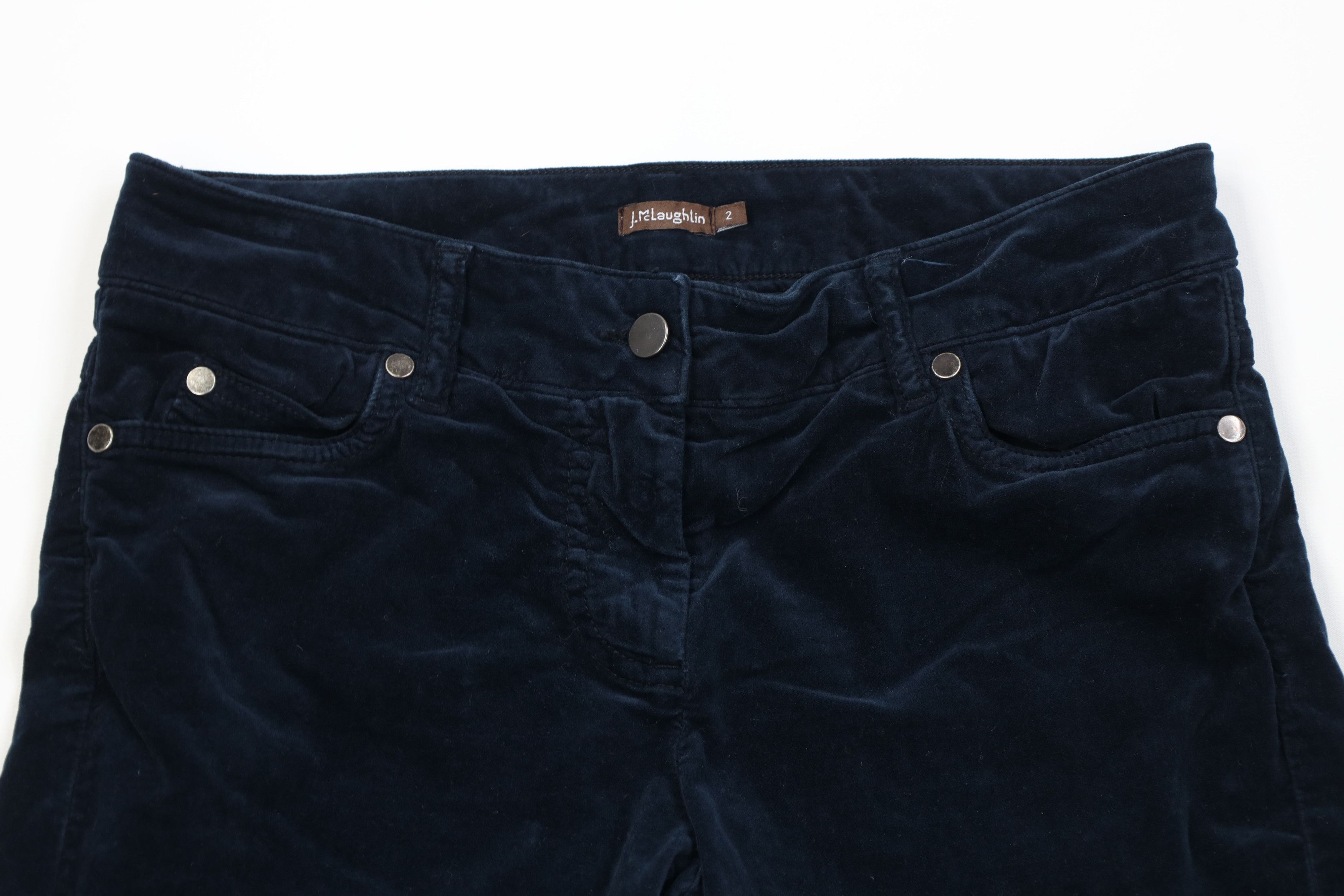 J.McLaughlin Vintage J McLaughlin Skinny Leg Velvet Velour Pants Blue Size 26" / US 2 / IT 38 - 2 Thumbnail