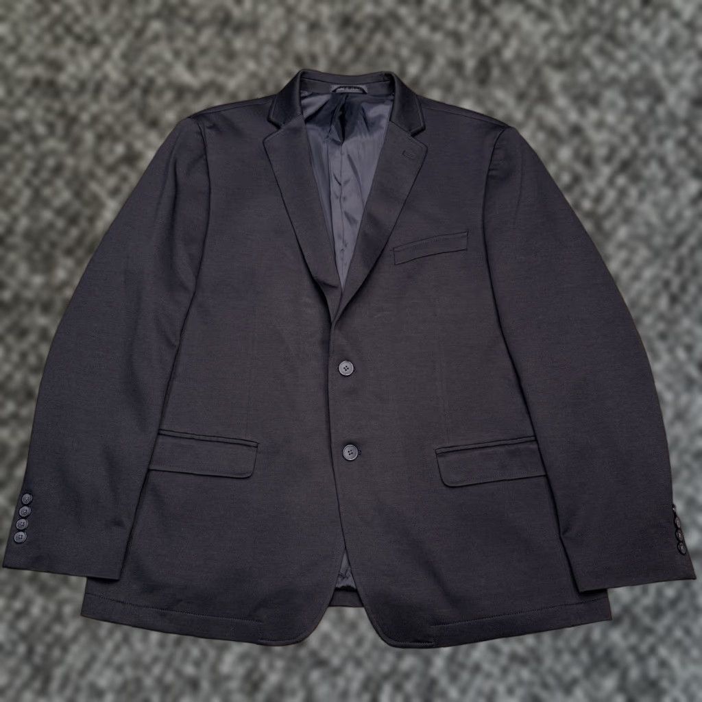Van Heusen Van Heusen Sport Coat Blazer Slim Fit Black 46R Notch Lapel Four-Button Double-Vented Regular Length Mens Jacket Size 46R - 1 Thumbnail
