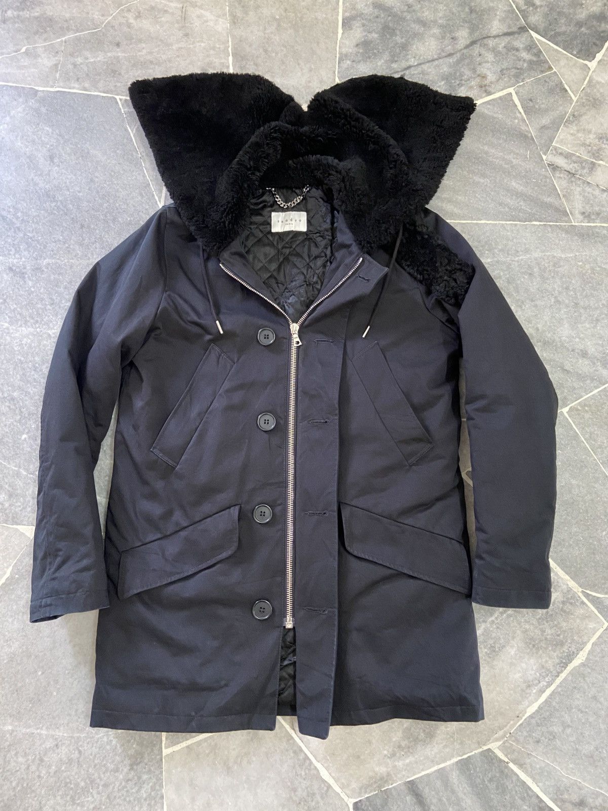 Sandro Sandro Shearling Hood Aviator Jacket Size US S / EU 44-46 / 1 - 6 Thumbnail
