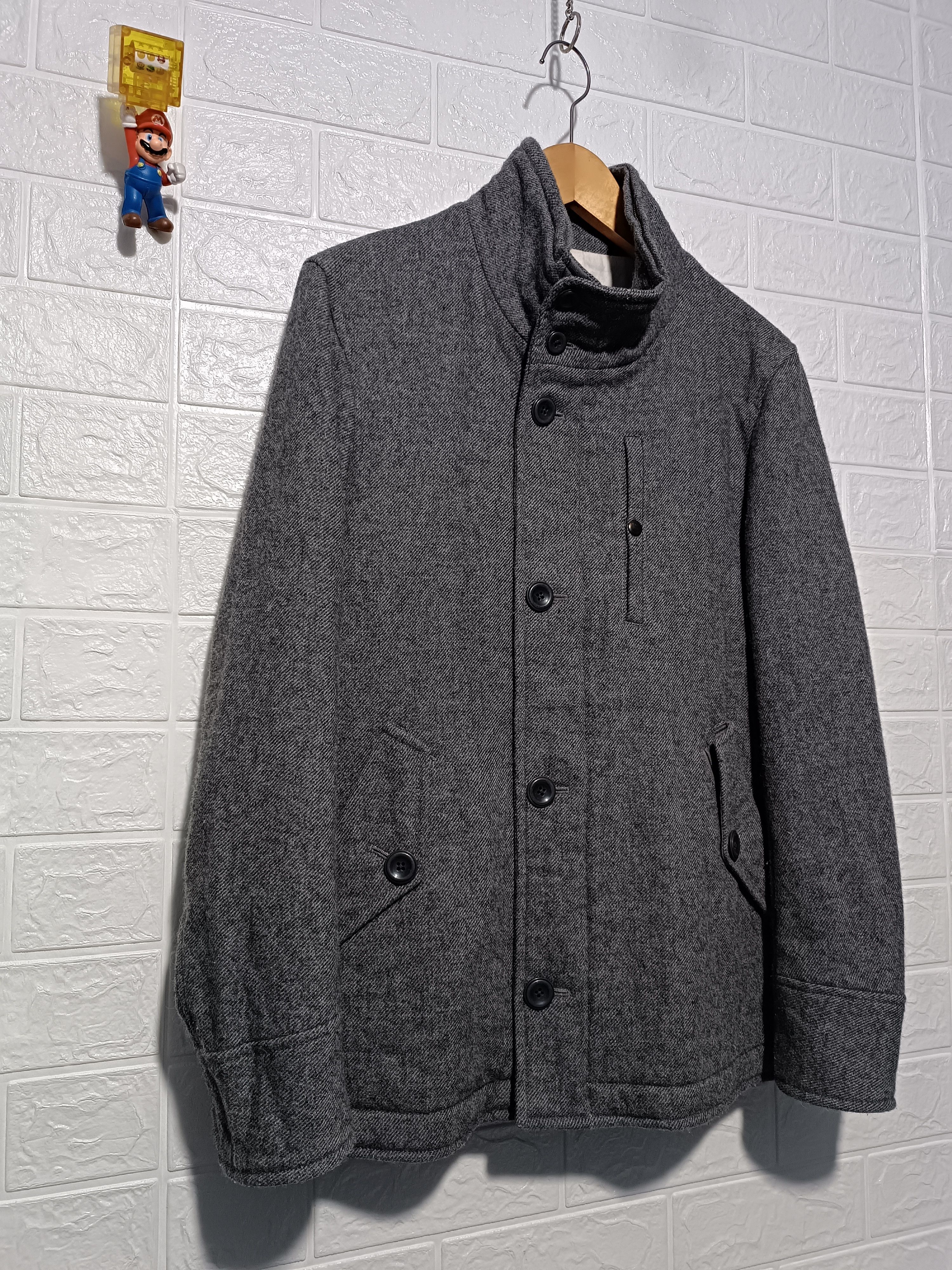 Japanese Brand Vintage Takeo Kikuchi Wool Stand Collar Coat Jacket Size US M / EU 48-50 / 2 - 5 Thumbnail