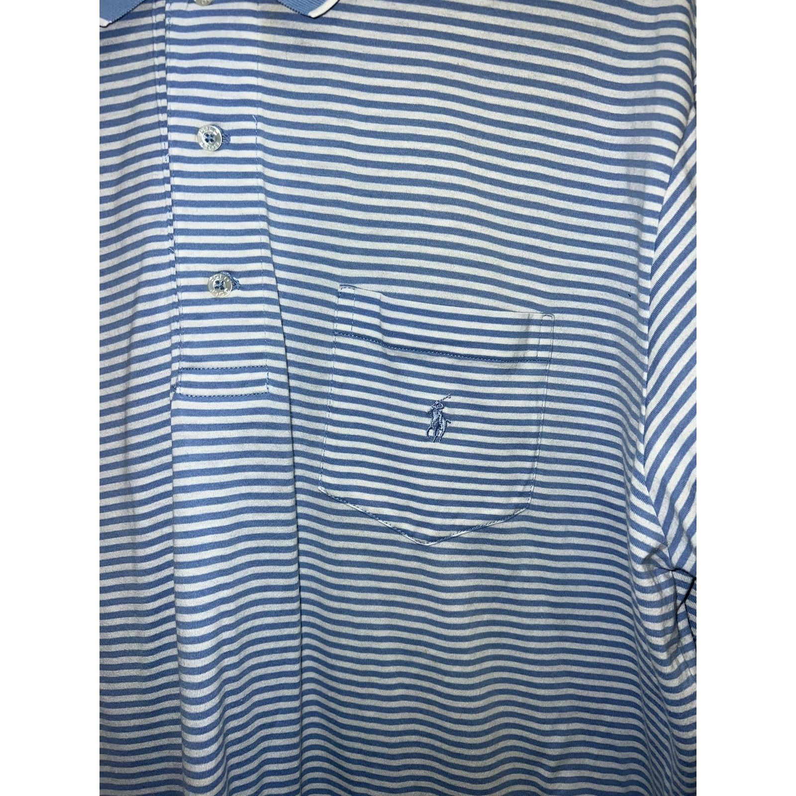 Polo Ralph Lauren Polo Golf Ralph Lauren Blue Polo Shirt White Striped VTG XL Size US XL / EU 56 / 4 - 3 Thumbnail