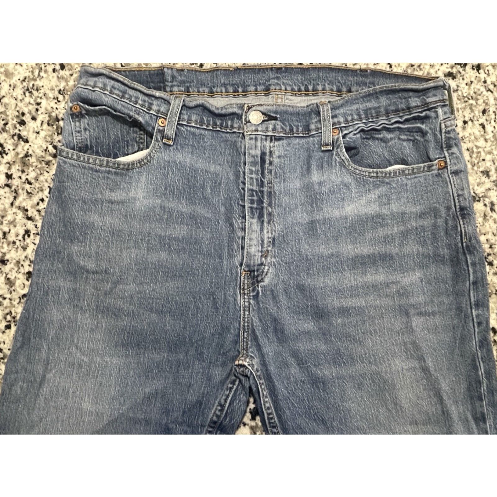 Levi's Levi's 527 Jeans Bootcut Mens 37x30 Blue Denim Stretch Cotton Regular Inseam 30 Waist 37 Light Wash Size US 37 - 2 Thumbnail