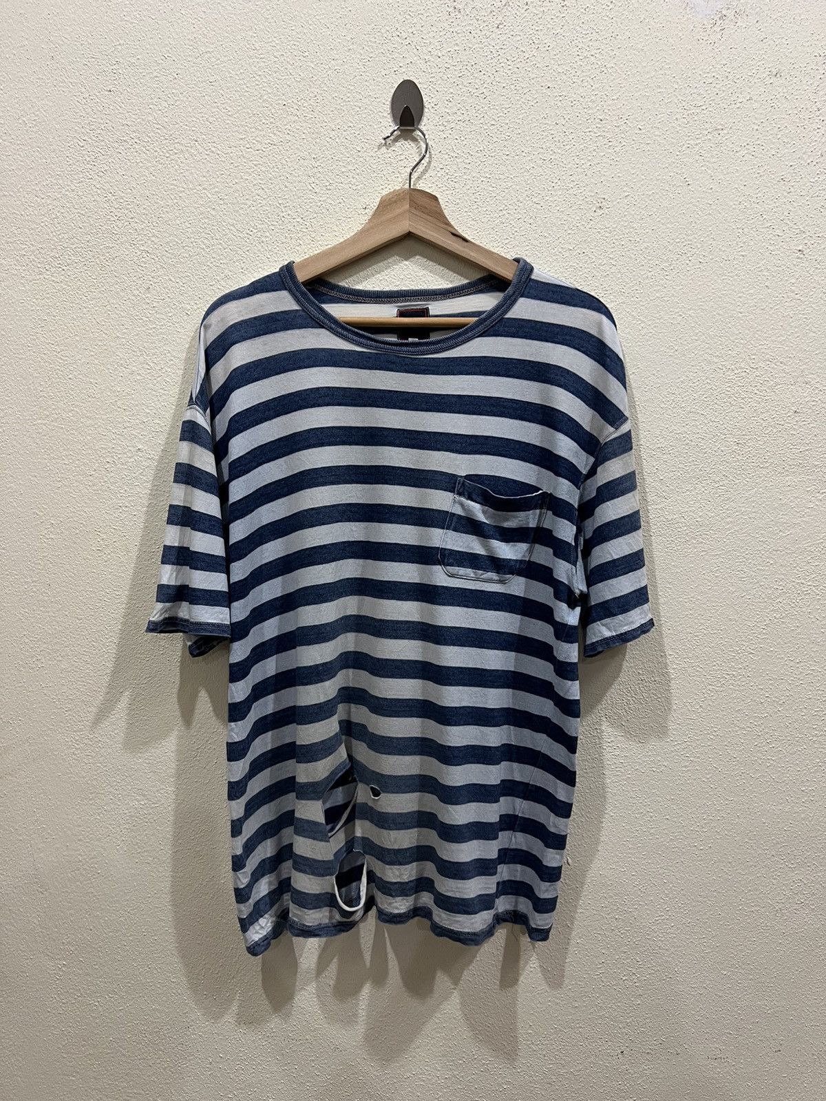 Full Count & Co. Full Count Striped Single Pocket Tshirt Size US L / EU 52-54 / 3 - 2 Thumbnail