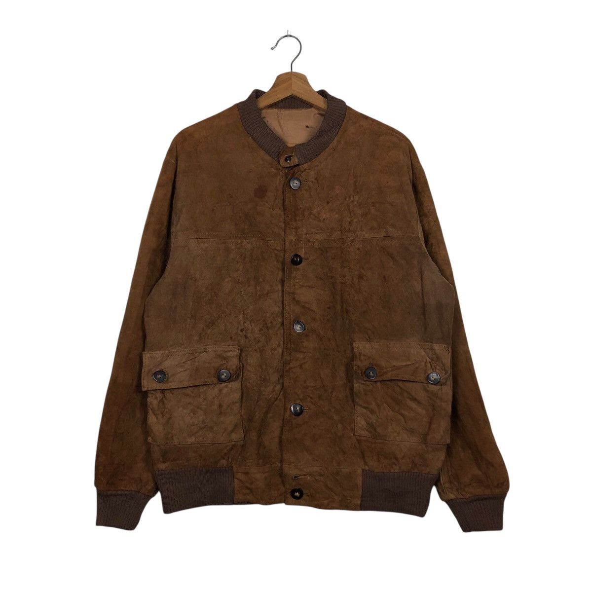 Japanese Brand 📌Vintage Genuine Leather Jacket Button Unknown Issey Miyake Size US M / EU 48-50 / 2 - 2 Thumbnail