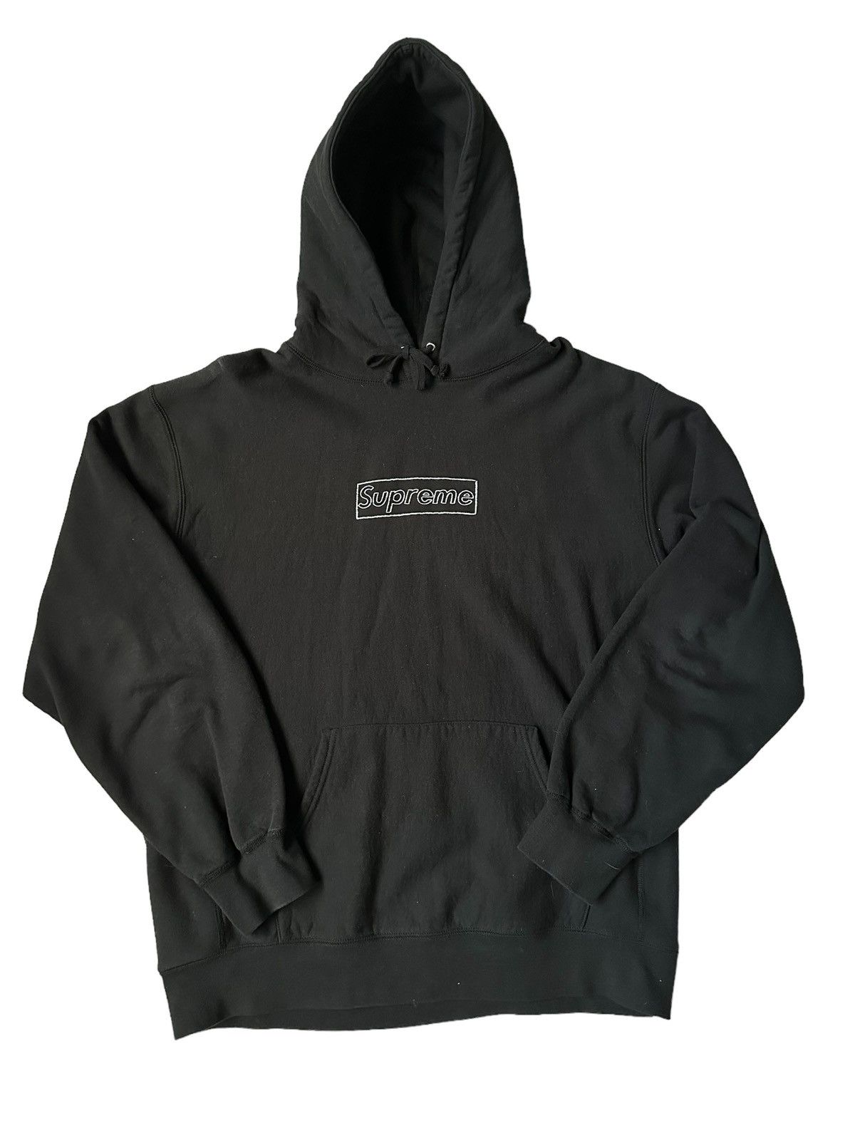 image of Supreme X Kaws Hoodie Box Logo in Black, Men's (Size XL)