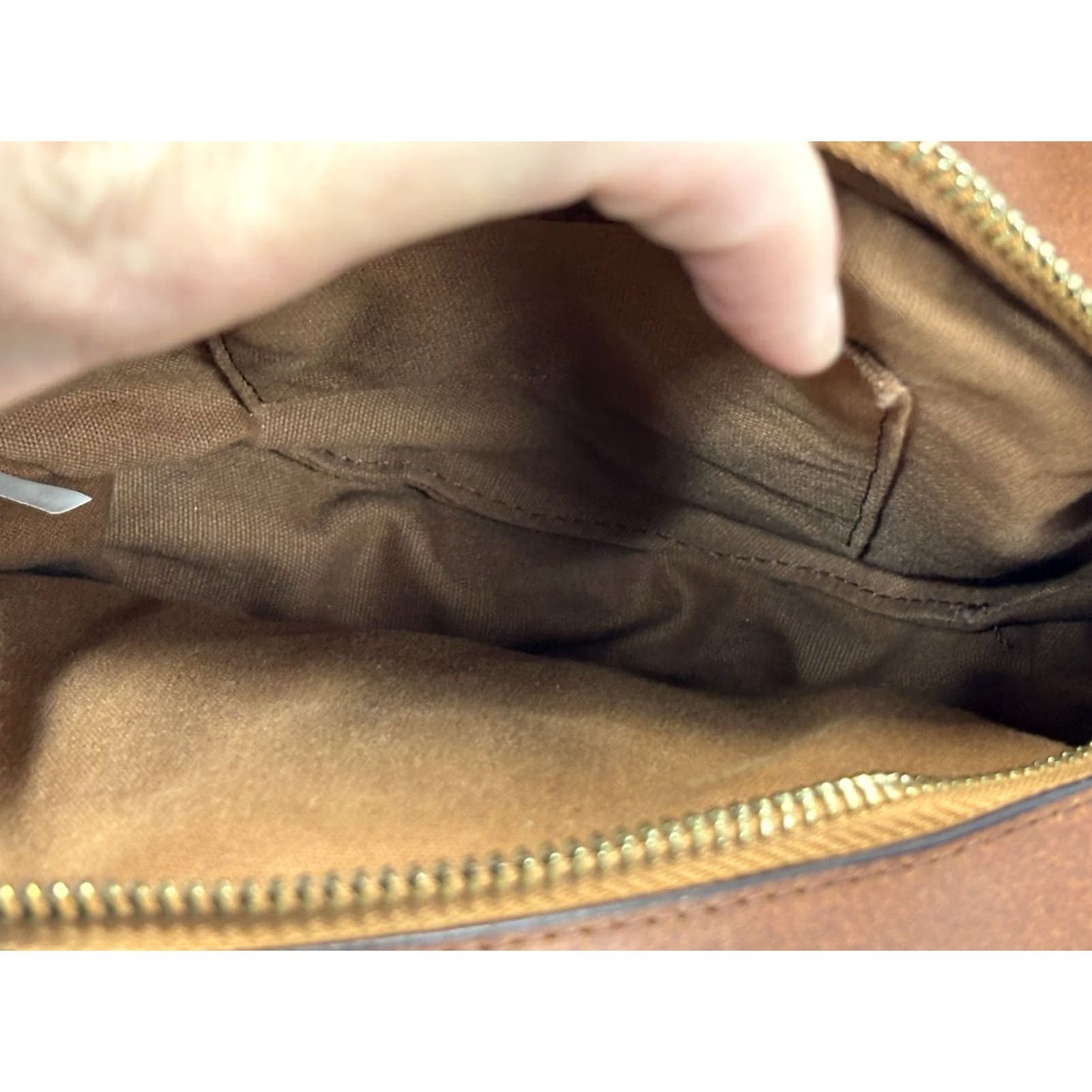 Vintage Most Wanted Crossbody Bag Small Woven Tan Brown Leather Purse Circle Zip Women Size ONE SIZE - 7 Thumbnail