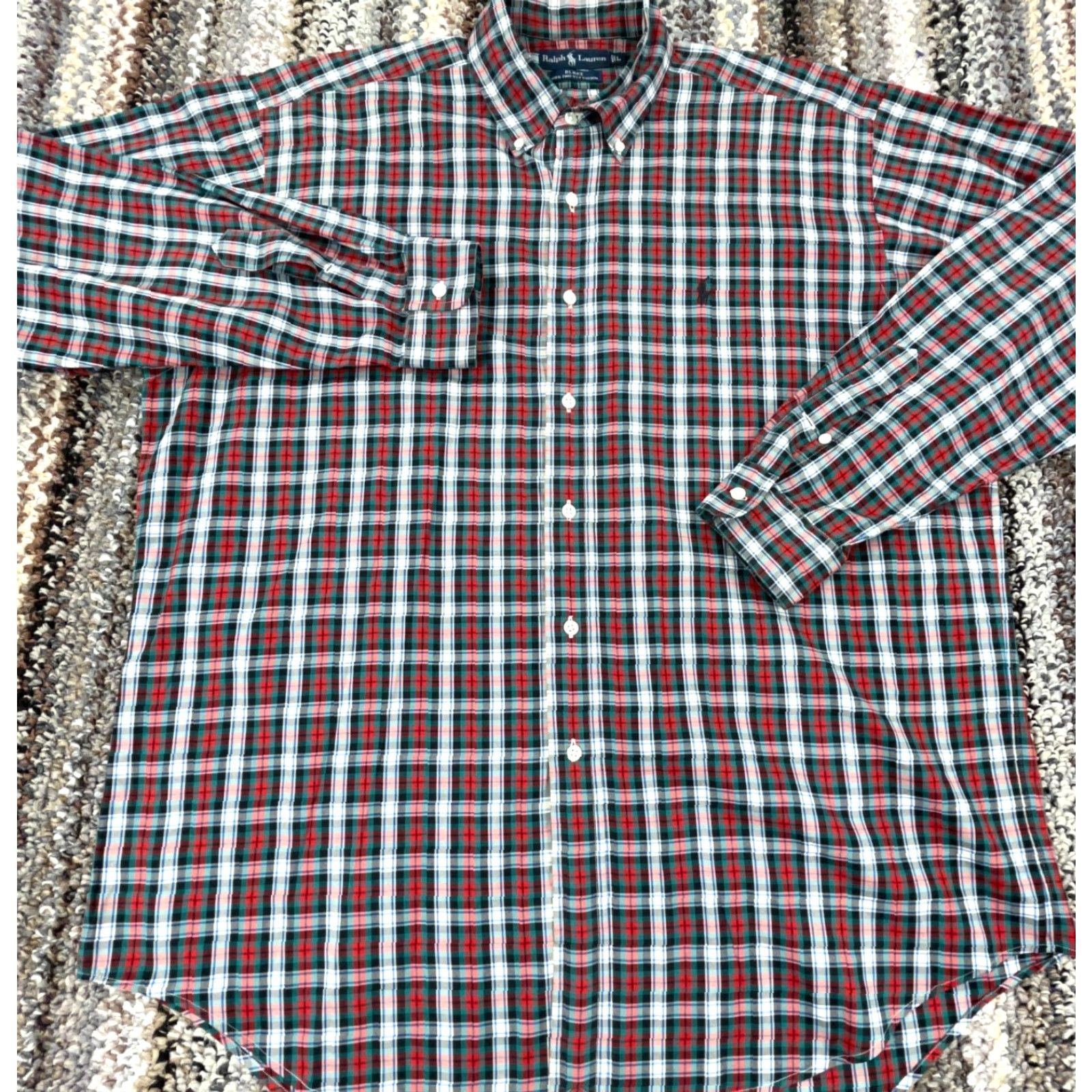 Ralph Lauren VINTAGE Ralph Lauren Men Shirt Large Red Blue Plaid Button-Up All Seasons Fall Spring Summer Winter Size US L / EU 52-54 / 3 - 2 Thumbnail