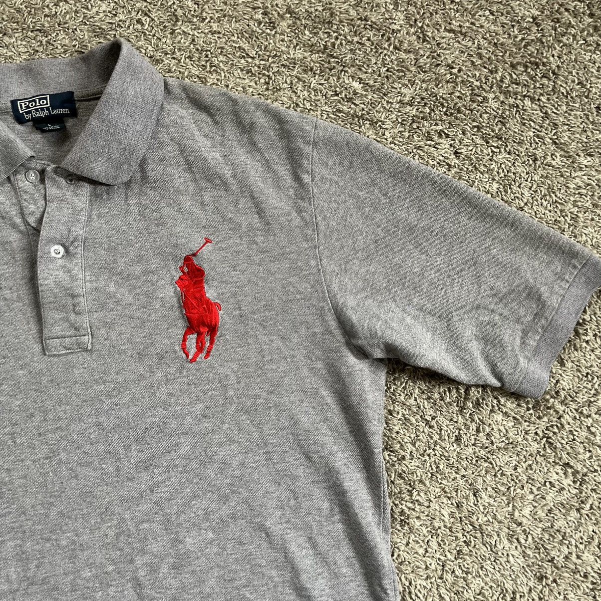 Polo Ralph Lauren 🔴Polo Ralph Lauren Shirt Size Large Gray Red Big Polo Size US L / EU 52-54 / 3 - 9 Thumbnail