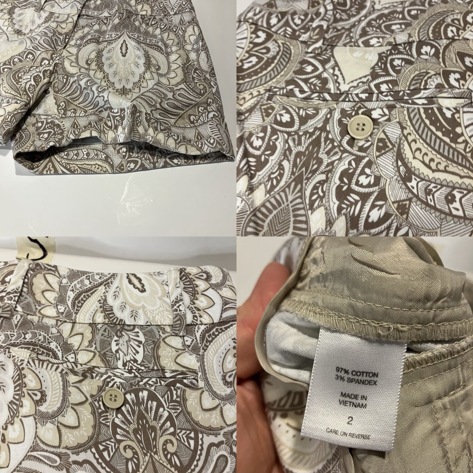 Sea New York VINTAGE None Women's Shorts Casual Aloha Beige Cotton Spandex Spring Summer Size 2 Size 26" / US 2 / IT 38 - 8 Thumbnail