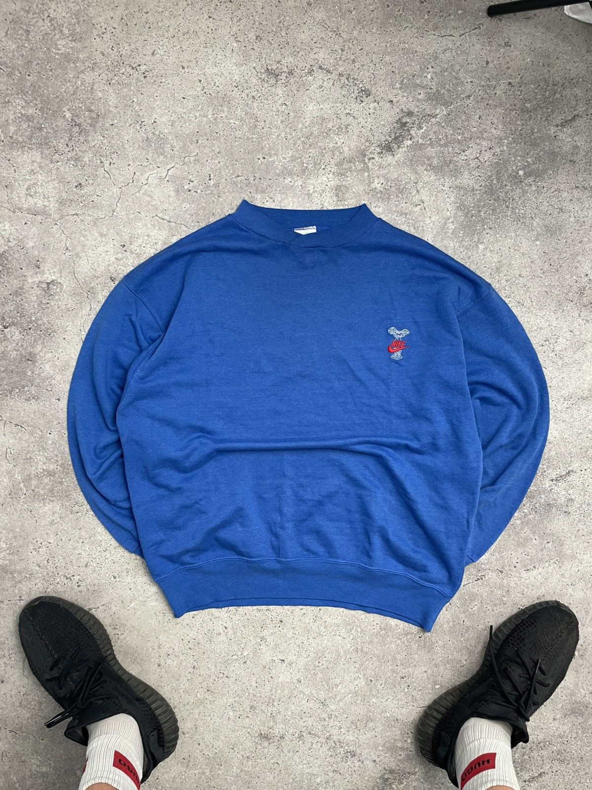 Nike Nike Vintage Sweatshirt, Streetwear Style, Rare Blue Colour Size US XL / EU 56 / 4 - 1 Thumbnail