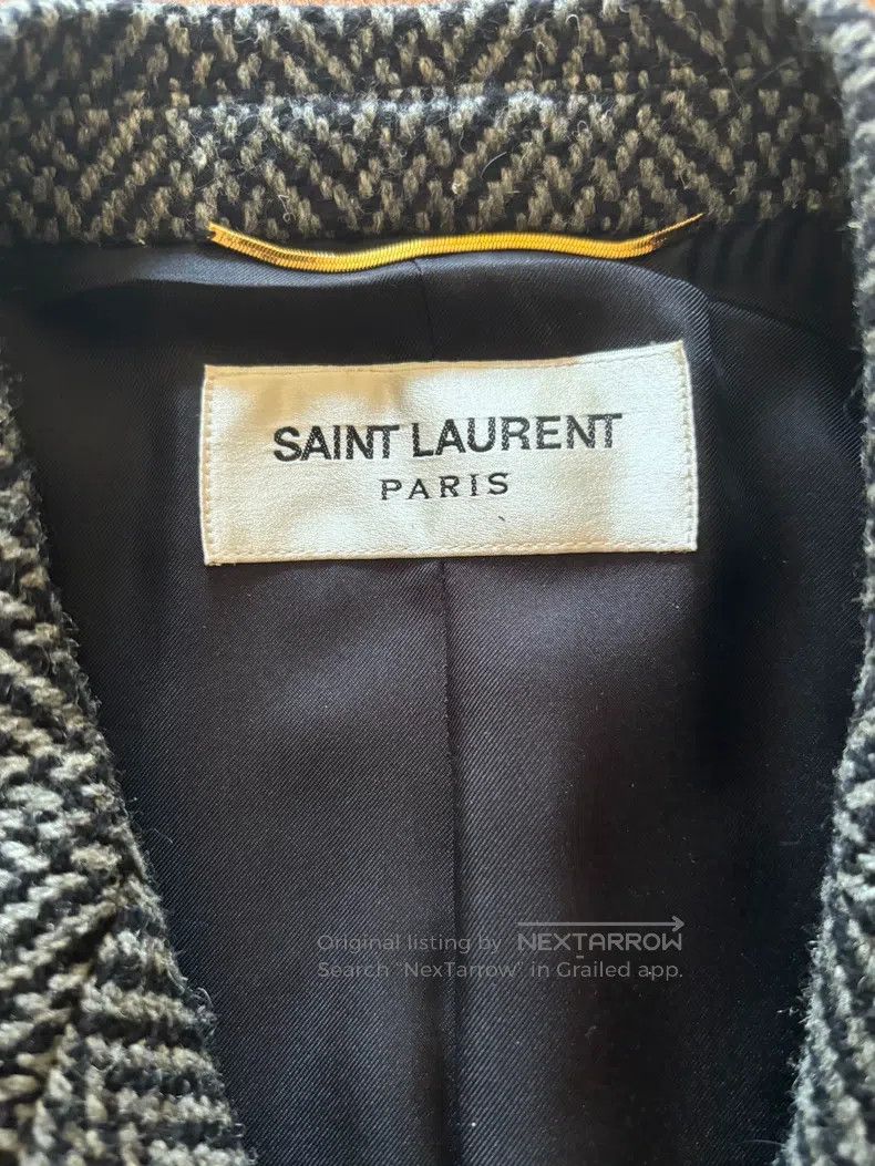 Saint Laurent Paris Saint Laurent Paris Herringbone Tweed Coat Size M / US 6-8 / IT 42-44 - 4 Thumbnail
