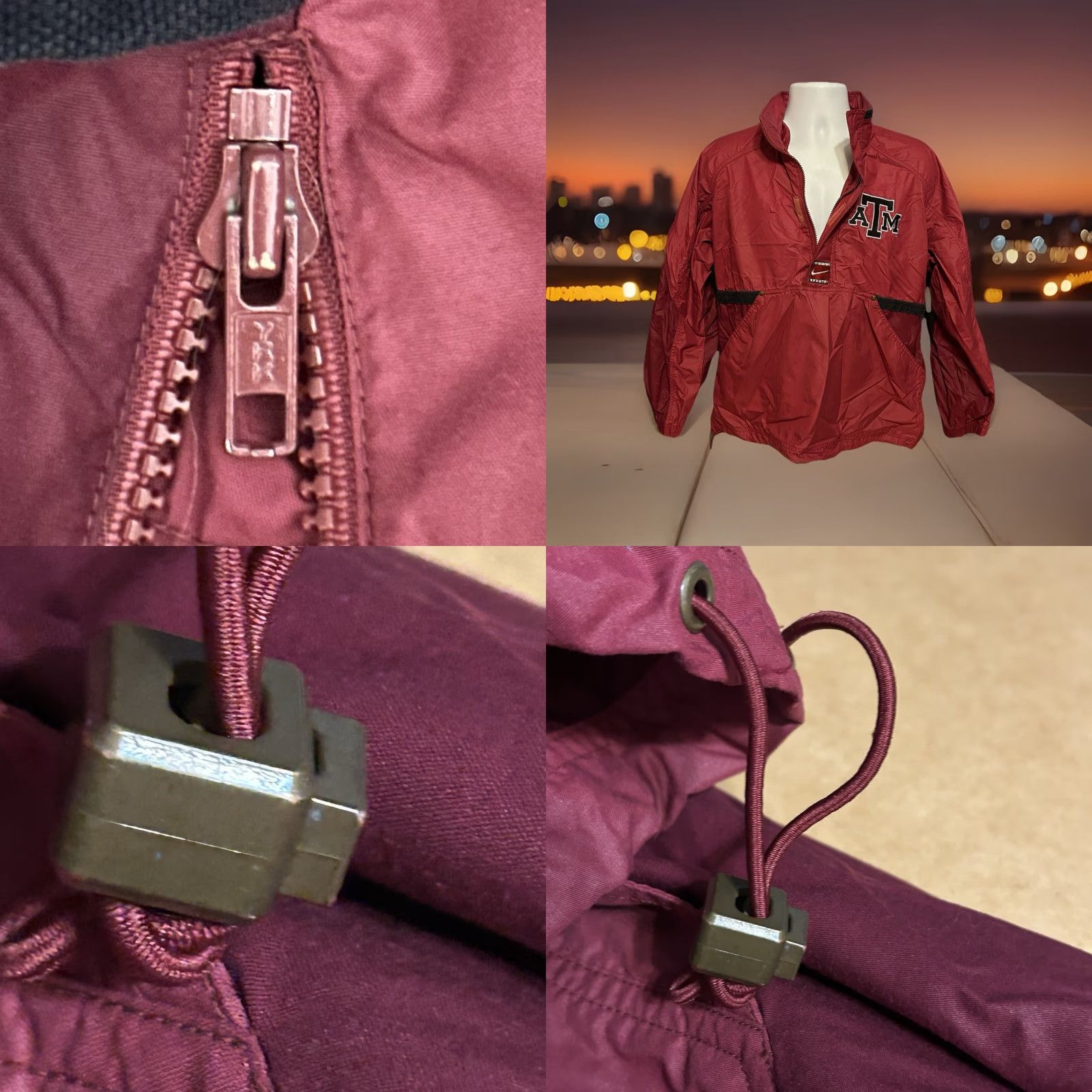 Nike VINTAGE Nike Team Texas A&M Aggies 1/4 Zip Windbreaker Jacket Adult Small Maroon Size US S / EU 44-46 / 1 - 9 Thumbnail