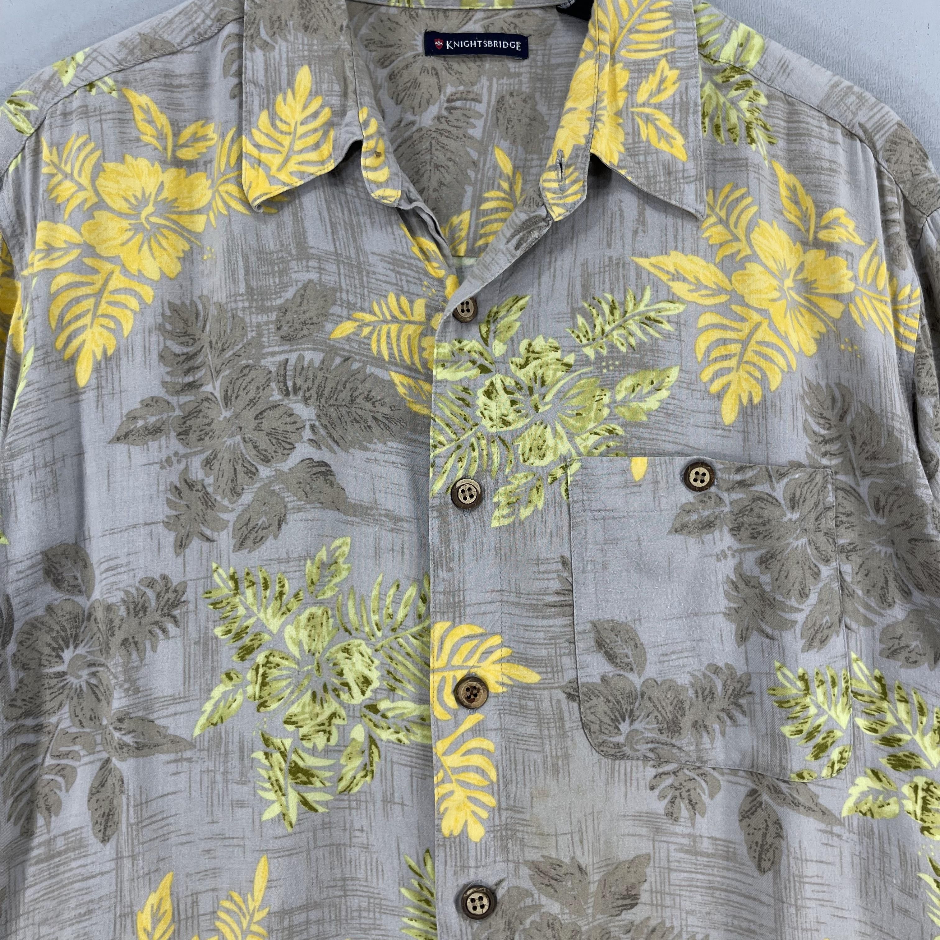 Aloha Tropical Floral Hibiscus Motive Rayon Button Up Shirt