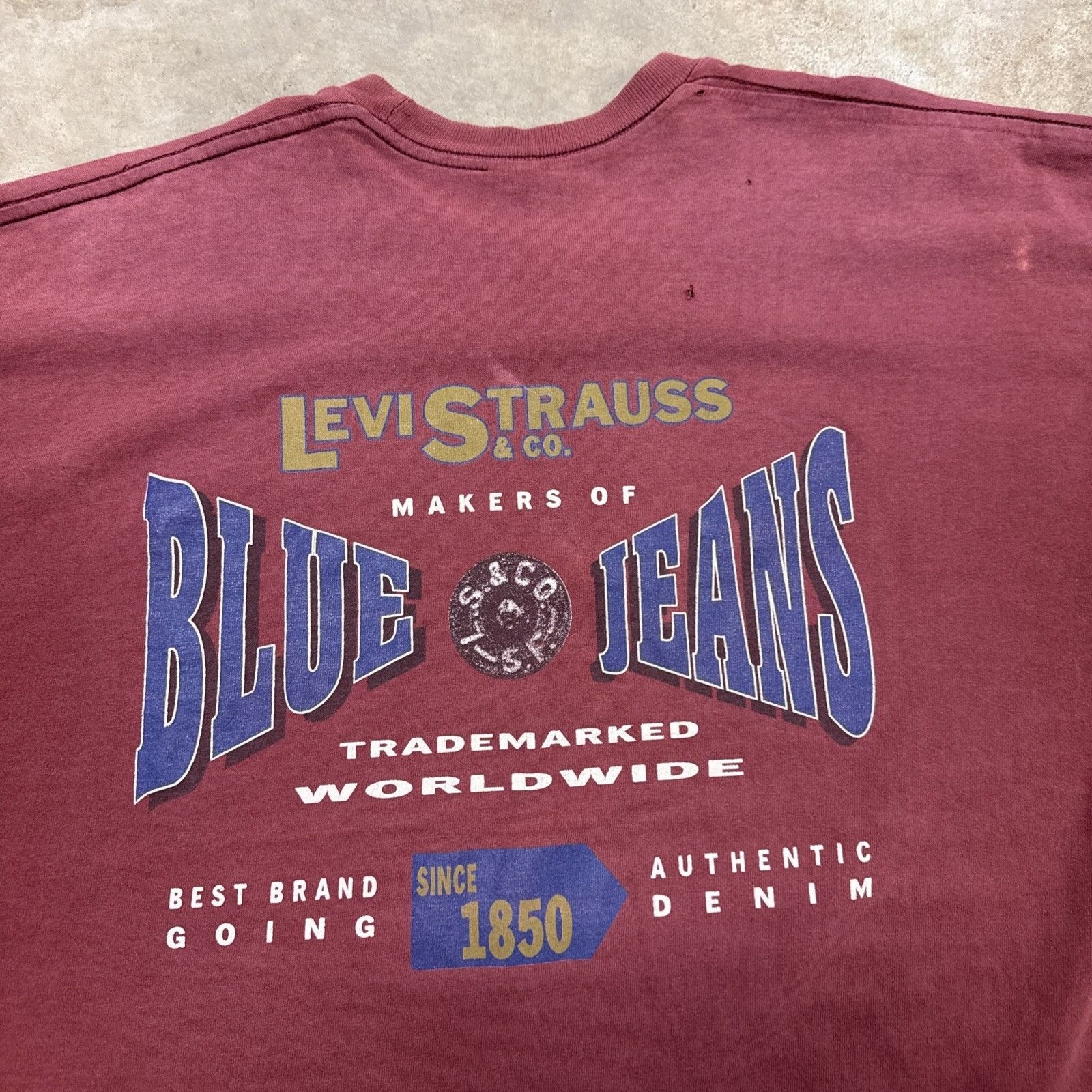 Levi's Vintage Levis Shirt Mens XL Red 90s Jeans Denim Faded Size US XL / EU 56 / 4 - 7 Thumbnail