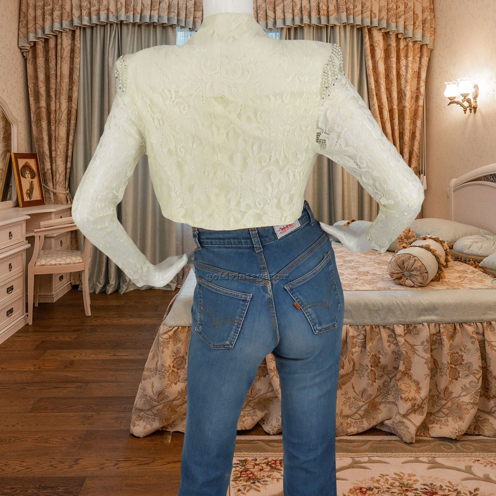 Other Eclectic Beaded Lace Crop Top Jacket Vintage XS Size XS / US 0-2 / IT 36-38 - 7 Thumbnail
