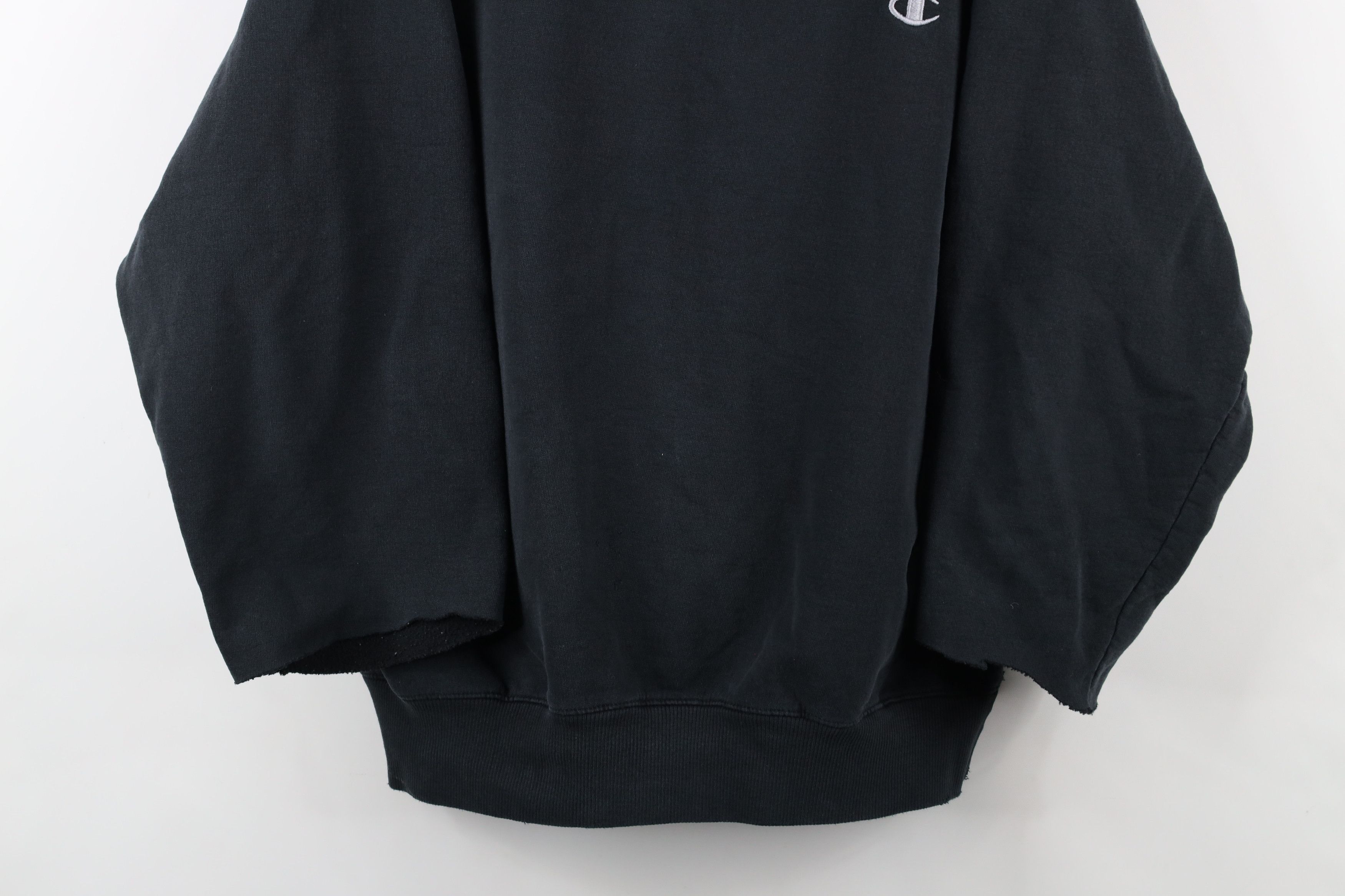 Champion × Vintage Vintage 90s Champion Cut Off Crewneck Sweatshirt Black Size US L / EU 52-54 / 3 - 3 Thumbnail