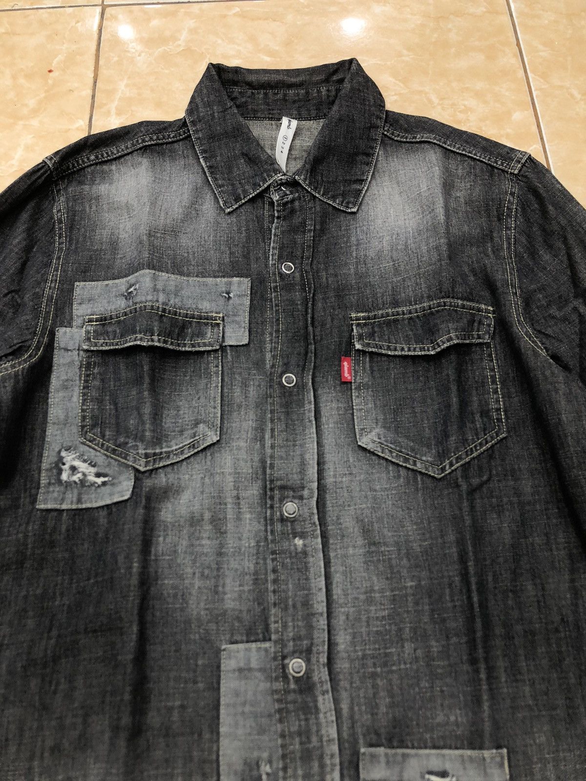 If Six Was Nine Glamb Japan Snap Button Distressed Denim shirt Size US S / EU 44-46 / 1 - 3 Thumbnail