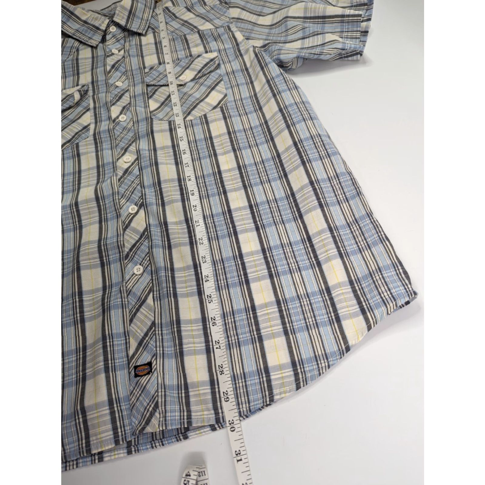 Dickies Dickies Shirt Men’s Large Short Sleeve Button-Up Plaid Multicolor Cotton Blend Pocket Logo Casual Workwear Regular Fit Size US L / EU 52-54 / 3 - 3 Thumbnail