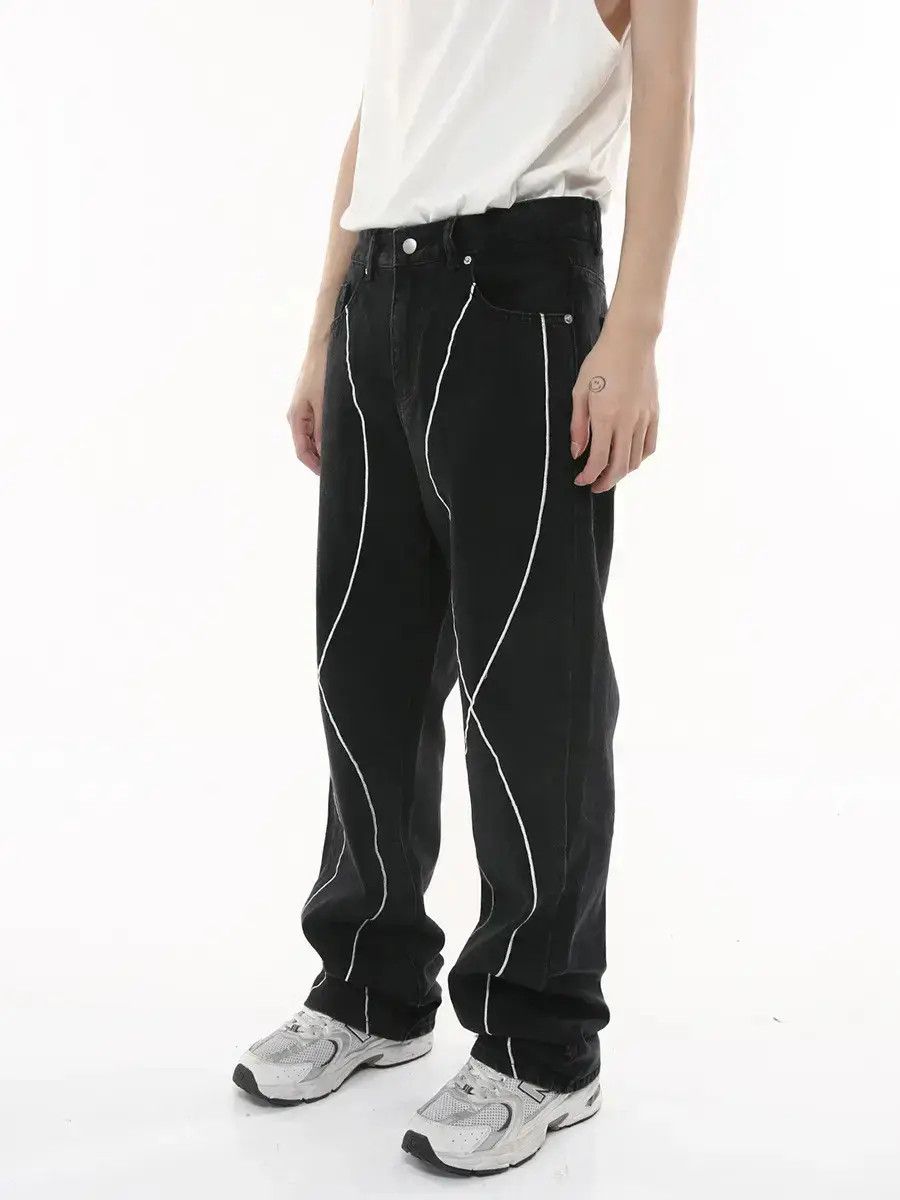 Japanese Brand Retro line loose straight leg jeans Size US 32 / EU 48 - 5 Thumbnail