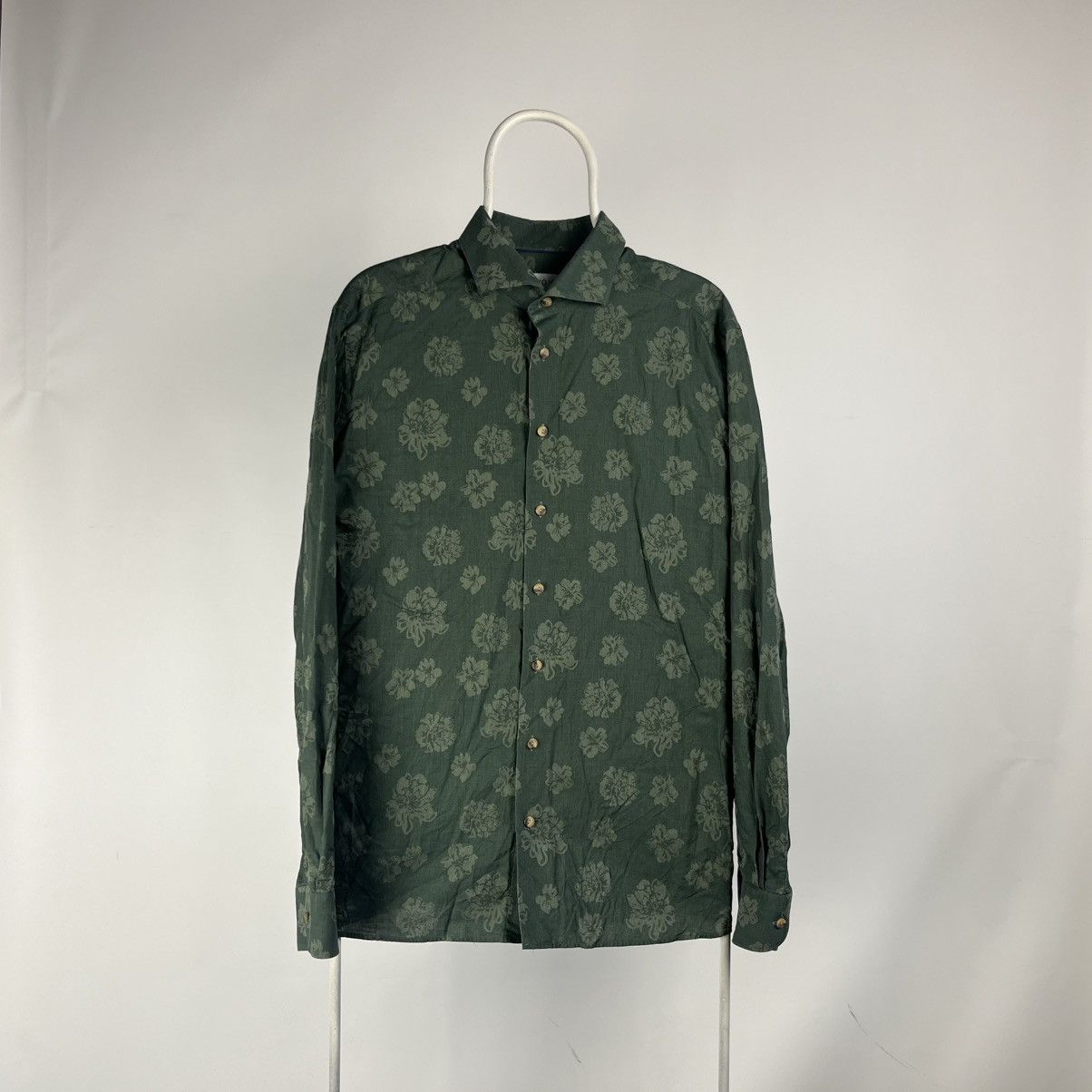 Eton Eton Green Floral Print Shirt size XLarge Size US XL / EU 56 / 4 - 1 Thumbnail