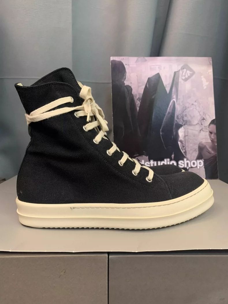 Rick Owens Rick Owens Satin High Top Black and White Sneakers Size US 7.5 / EU 40-41 - 1 Thumbnail
