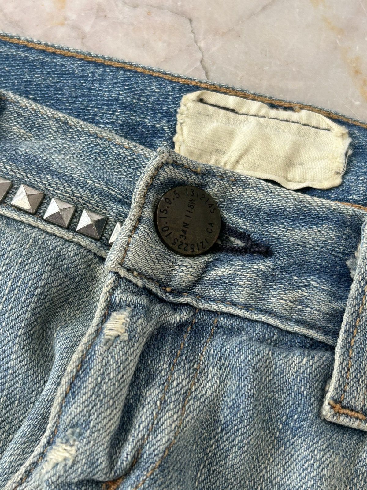 Elliott Current Elliot Silver Stud Denim Distress Vintage Size 30" / US 8 / IT 44 - 5 Thumbnail