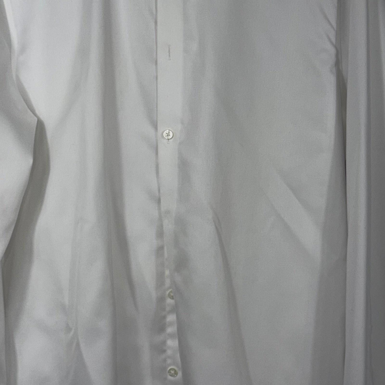 Calvin Klein Calvin Klein Men's Slim Fit White Dress Shirt 16 1/2 34/35 Size 38R - 2 Thumbnail