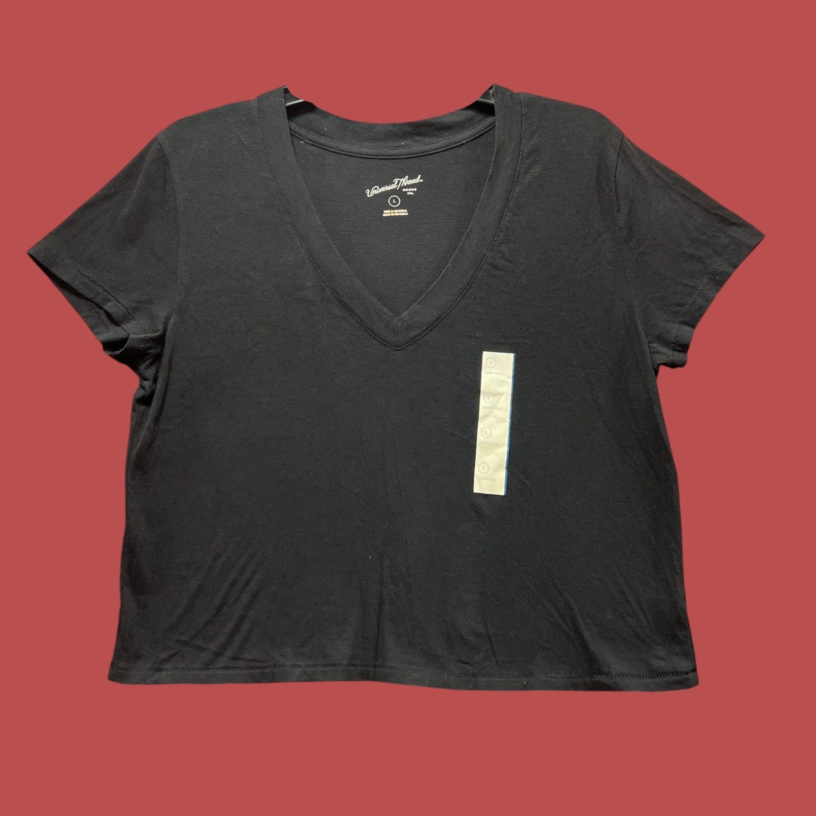 Other Universal Thread - Women's Shrunken Short Sleeve V-Neck T-Sh Size L / US 10 / IT 46 - 1 Thumbnail