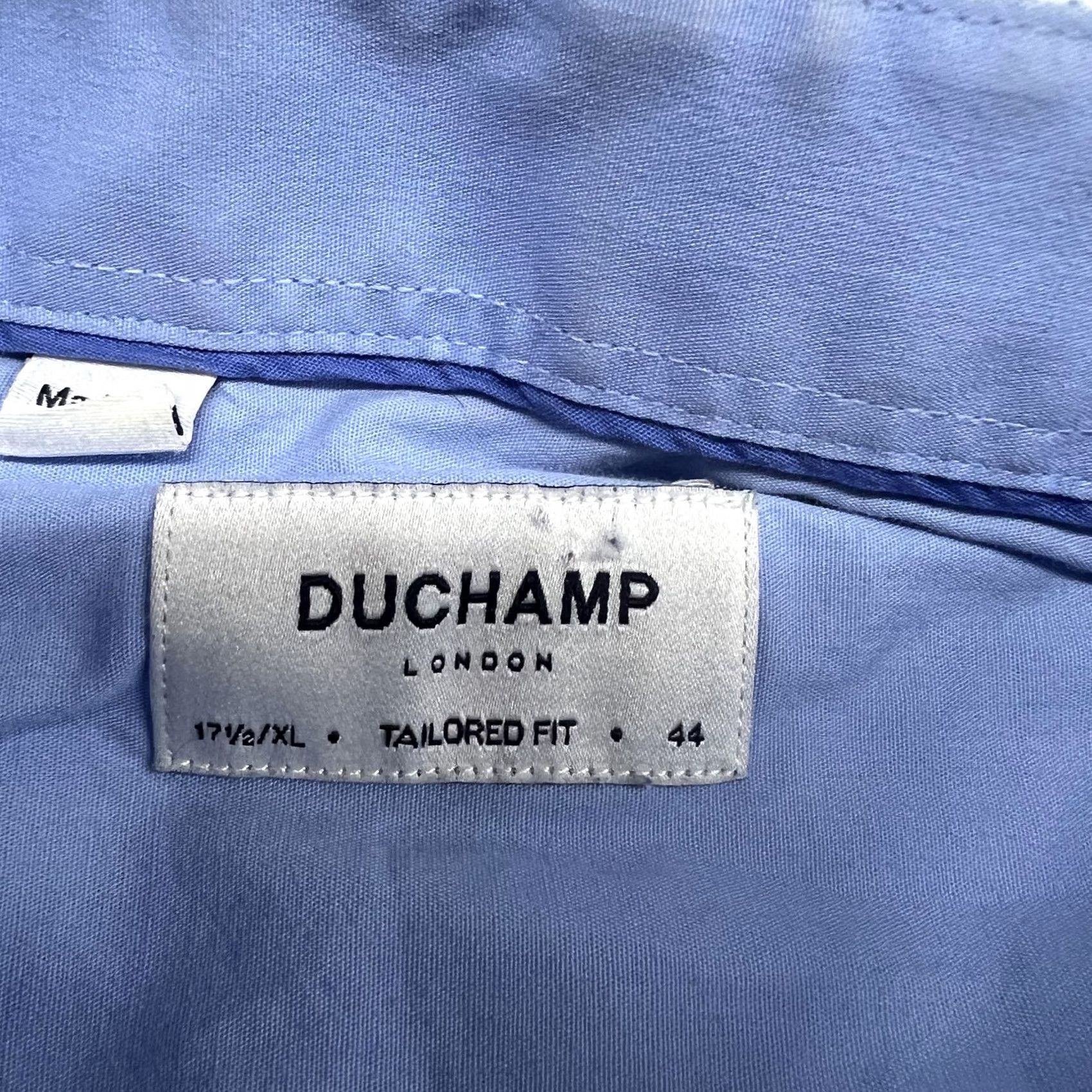Vintage Duchamp Blue Geometric Dress Shirt Mens XL Size 46R - 3 Thumbnail