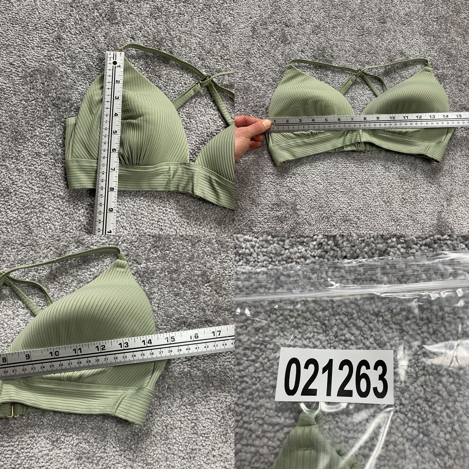 H&M H&M Bikini Top Womens US14 Green Push Up Padded Adjustable Strap Beach Swimwear Size XL / US 12-14 / IT 48-50 - 8 Thumbnail